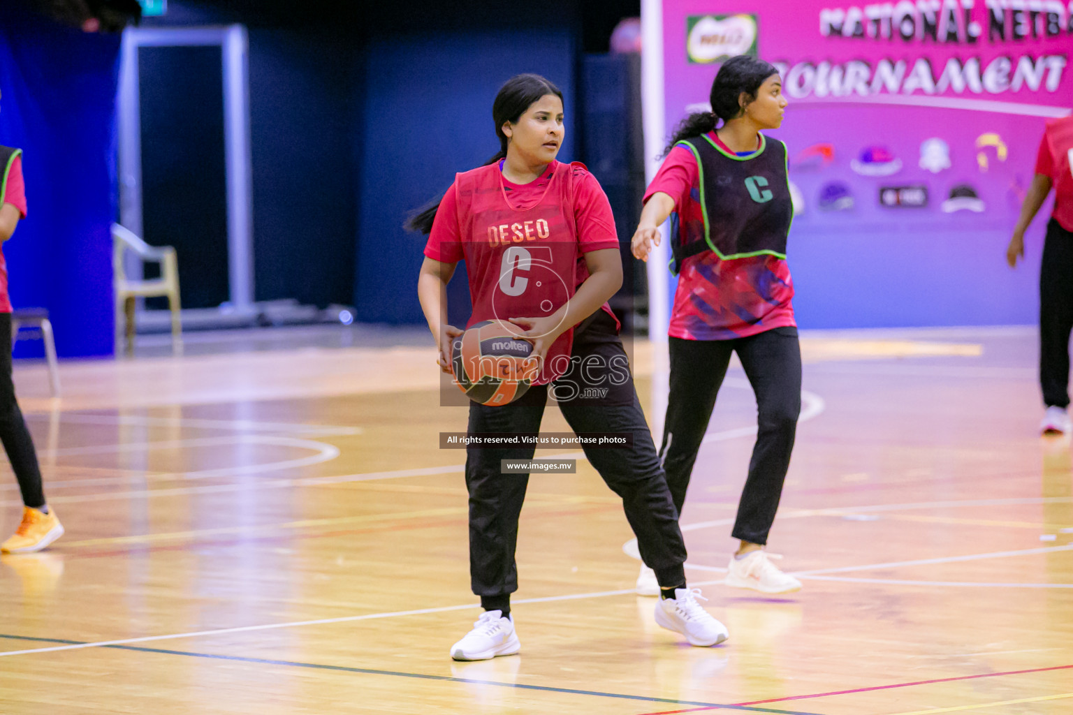 Lorenzo Sports Club vs United Unity Sports Club in the Milo National Netball Tournament 2022 on 17 July 2022, held in Social Center, Male', Maldives. Photographer: Ahmed Dhaadh / Images.mv