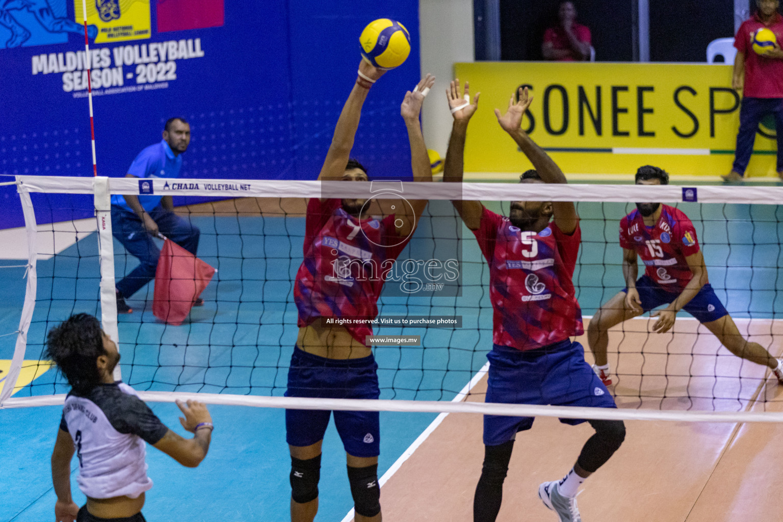 Sports Club City vs Dhivehi Sifainge Club in the Finals of National Volleyball Tournament 2022 on Thursday, 07th July 2022, held in Social Center, Male', Maldives