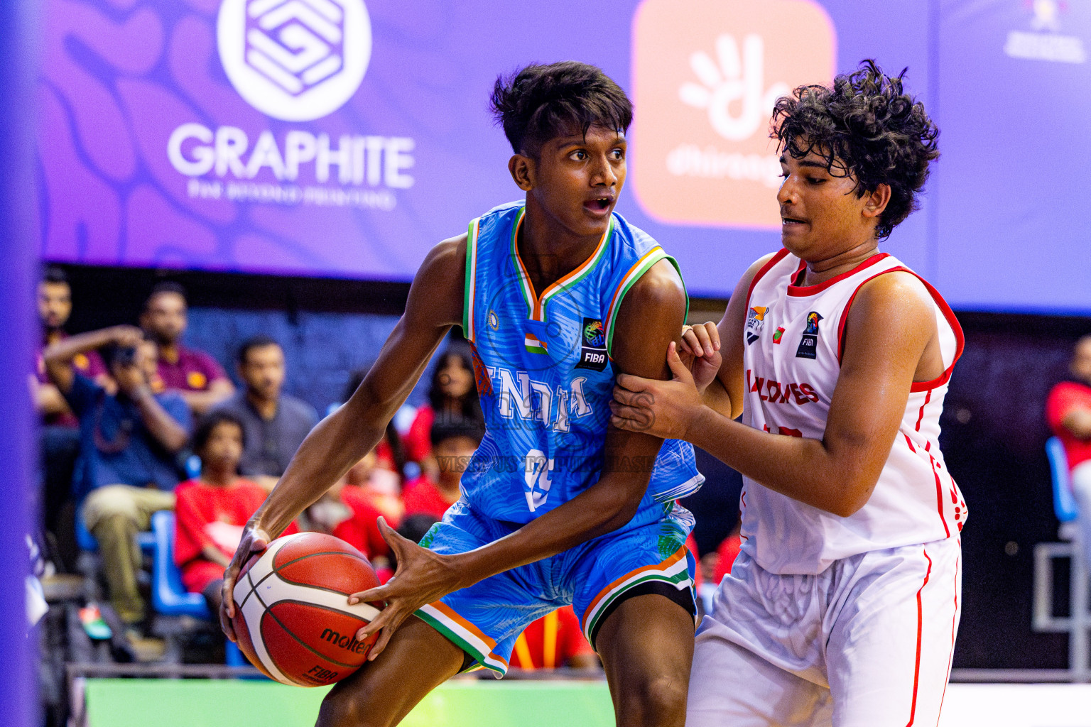 Maldives vs India in Day 2 of Under 16 Asian Cup SABA Qualifiers 2025 was held in Social Center, Male', Maldives on Friday, 13th June 2025. Photos: Nausham Waheed / images.mv