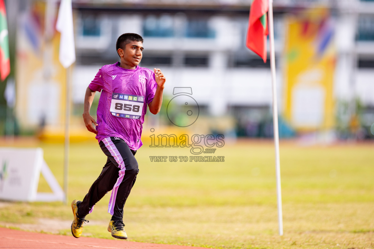 Day 3 of MWSC Interschool Athletics Championships 2024 held in Hulhumale Running Track, Hulhumale, Maldives on Monday, 11th November 2024. 
Photos by: Hassan Simah / Images.mv