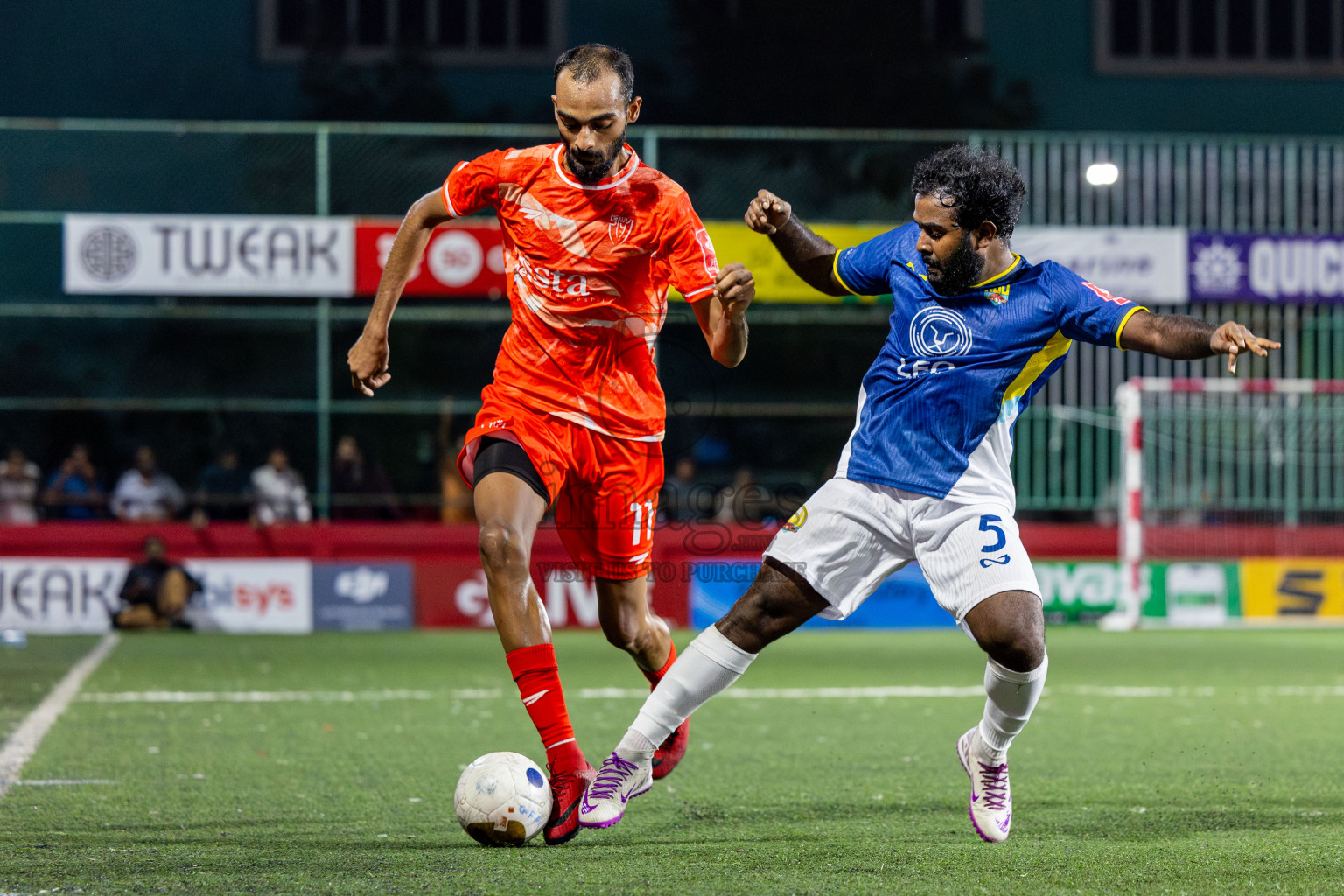 GA Nilandhoo vs GA Kanduhulhudhoo in Day 14 of Golden Futsal Challenge 2025 was held on Saturday, 18th January 2025, in Hulhumale', Maldives. Photos: Nausham Waheed / images.mv