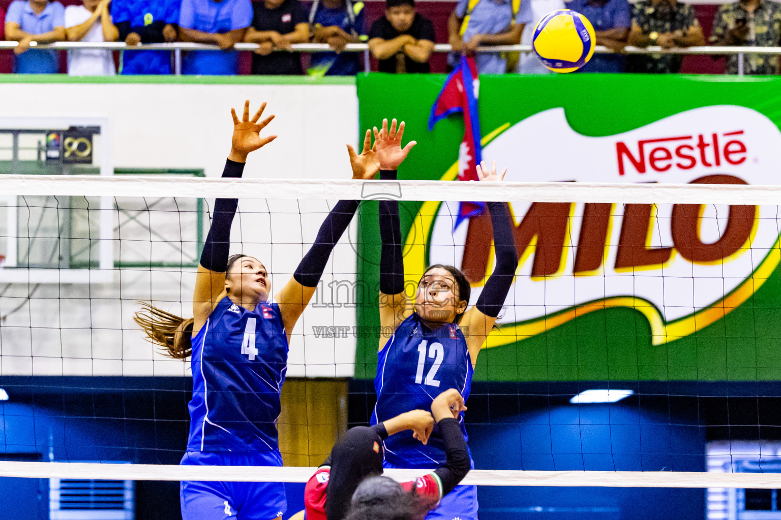 Nepal vs Maldives in Day 3 of CAVA U20 Woman's Volleyball Championship 2024 was held in Social Center, Male', Maldives on 20th July 2024. Photos: Nausham Waheed / images.mv