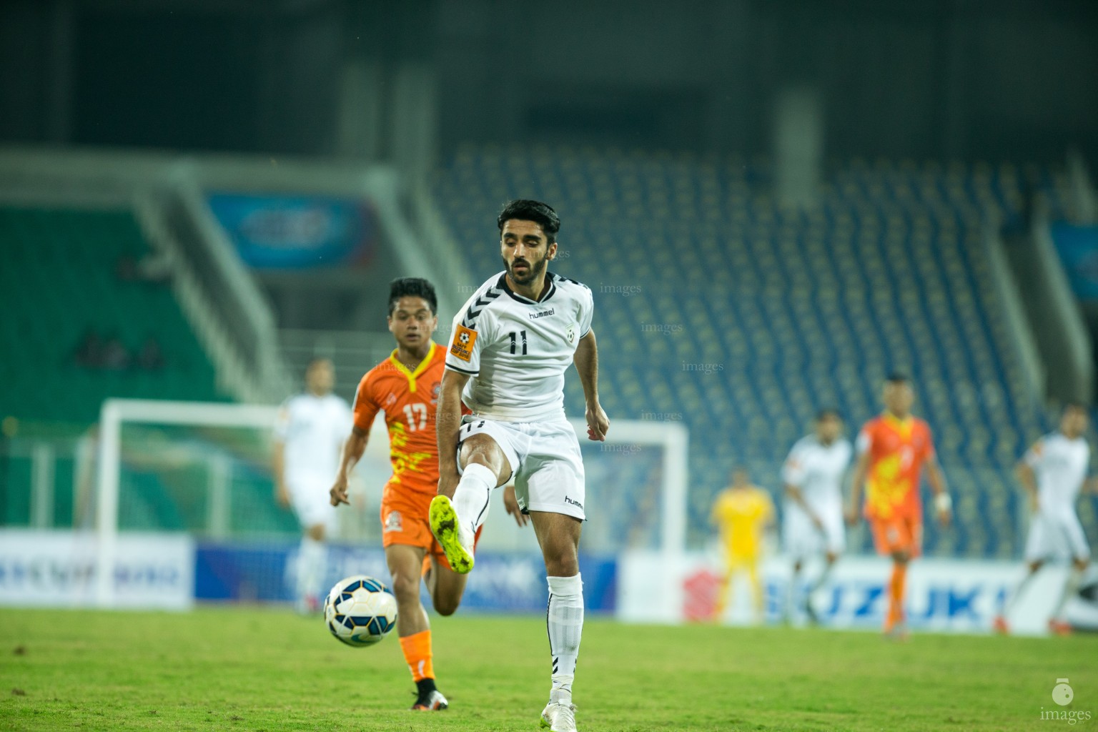 Afghanistan vs Bhutan in SAFF Suzuki Cup in Thiruvananthapuram, India, Saturday, December. 26, 2015.  (Images.mv Photo/ Hussain Sinan).