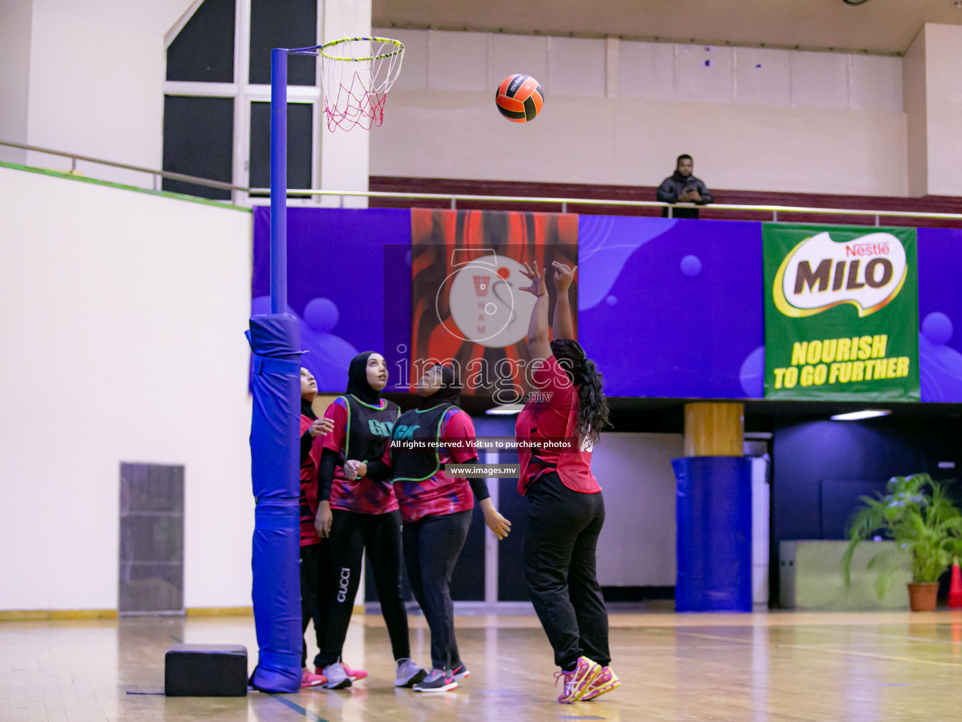 Lorenzo Sports Club vs United Unity Sports Club in the Milo National Netball Tournament 2022 on 17 July 2022, held in Social Center, Male', Maldives. Photographer: Ahmed Dhaadh / Images.mv