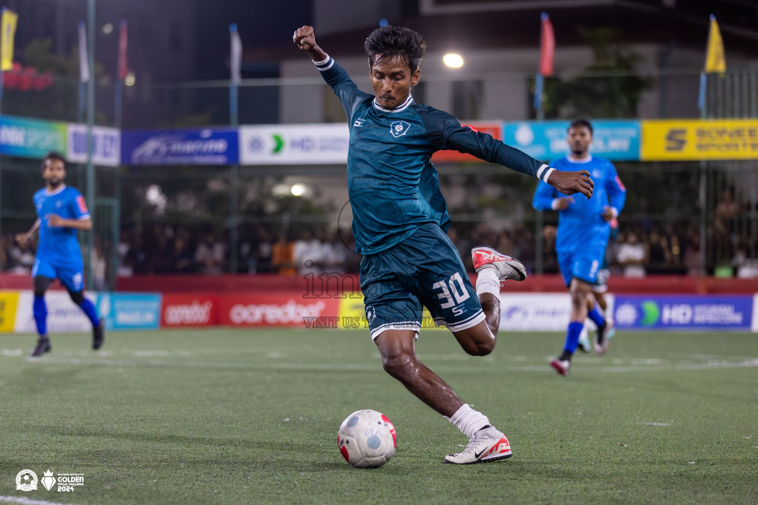 R Dhuvaafaru vs R Alifushi in Day 18 of Golden Futsal Challenge 2024 was held on Thursday, 1st February 2024, in Hulhumale', Maldives Photos: Mohamed Mahfooz Moosa, / images.mv