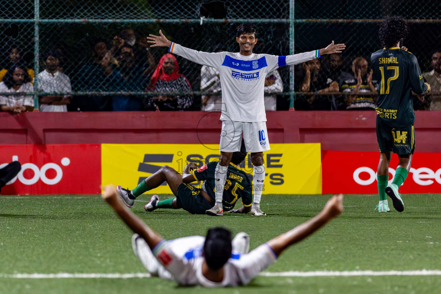 S. Hithadhoo VS Dhandimagu on Day 33 of Golden Futsal Challenge 2024, held on Sunday, 18th February 2024, in Hulhumale', Maldives Photos: Hassan Simah / images.mv