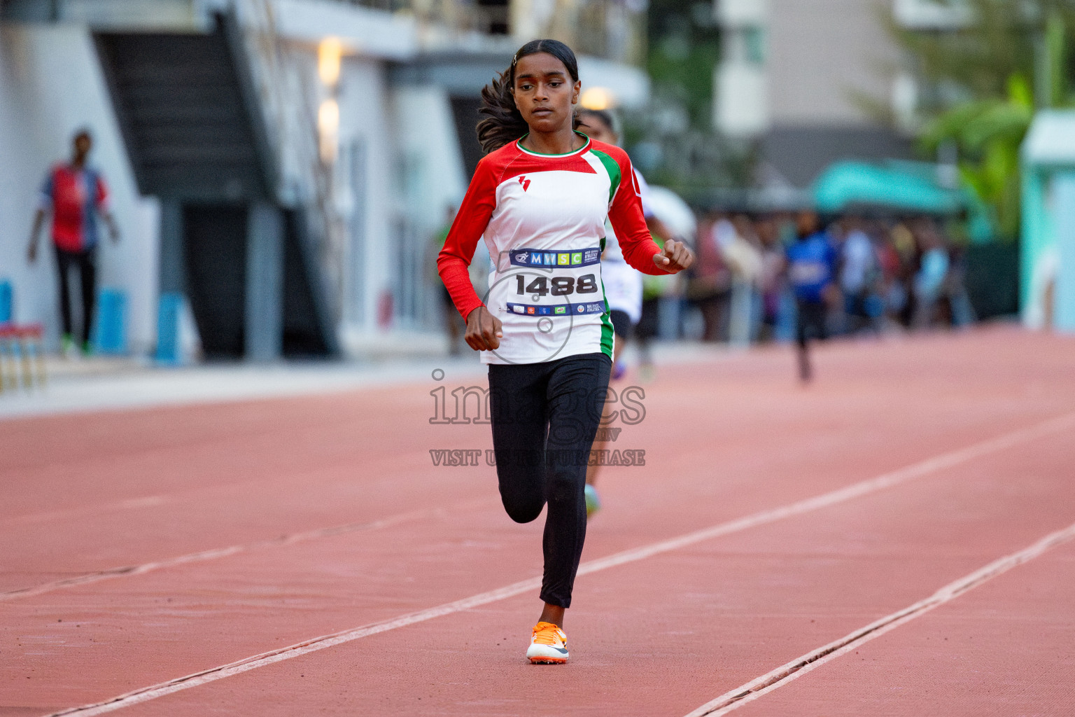 Day 2 of MWSC Interschool Athletics Championships 2024 held in Hulhumale Running Track, Hulhumale, Maldives on Sunday, 10th November 2024. 
Photos by: Hassan Simah / Images.mv