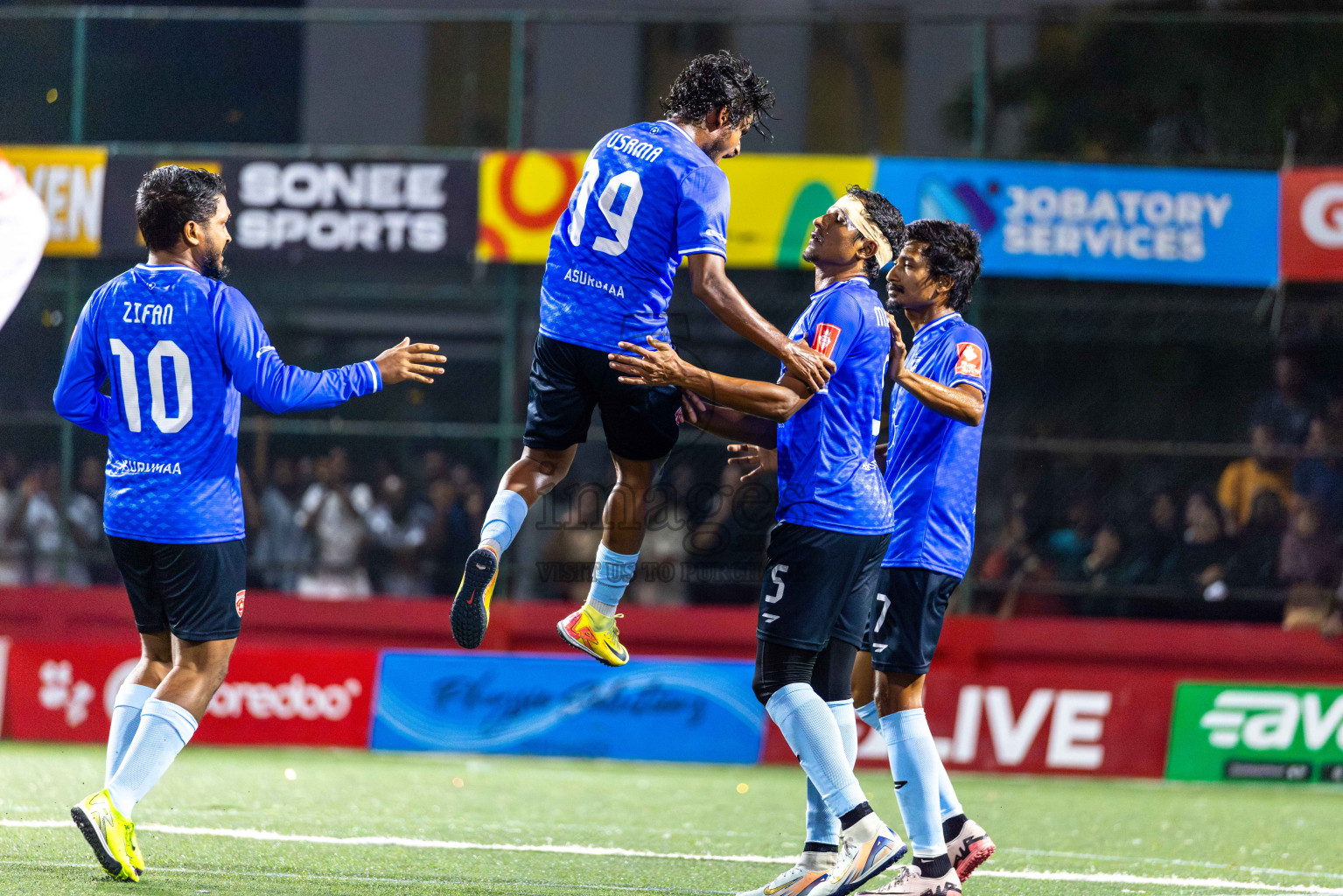 AA Mathiveri vs ADh Mahibadhoo in Zone 4 Final on Day 38 of Golden Futsal Challenge 2025 was held on Wednesday, 12th February 2025 in Hulhumale', Maldives. Photos: Abdulla Abeed / images.mv