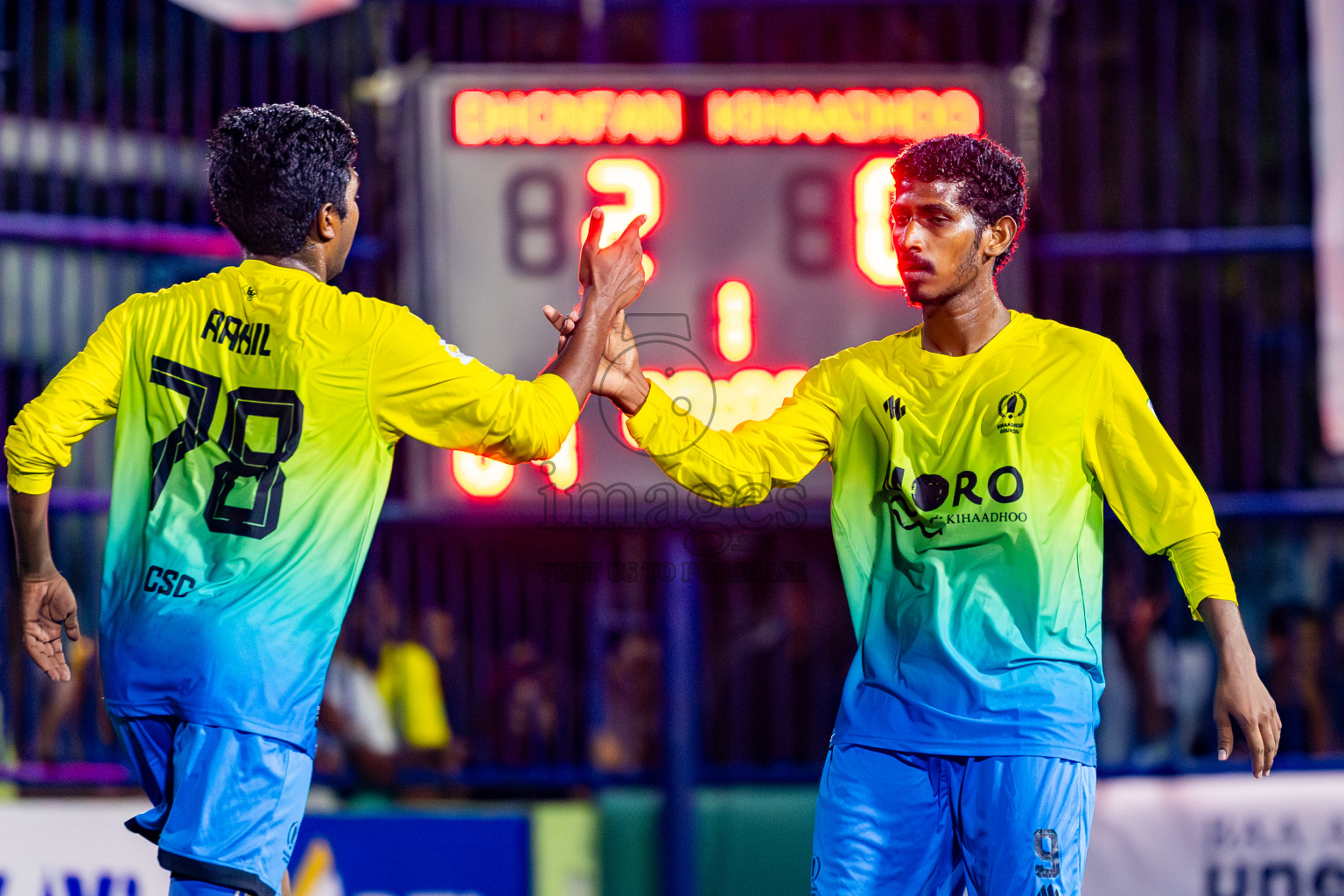 Dhonfan vs Kihaadhoo in Day 6 of Better in Baa Futsal Fiesta 2025 Men's division held in B. Eydhafushi, Maldives on Monday, 10th November 2025. Photos: Nausham Waheed / images.mv