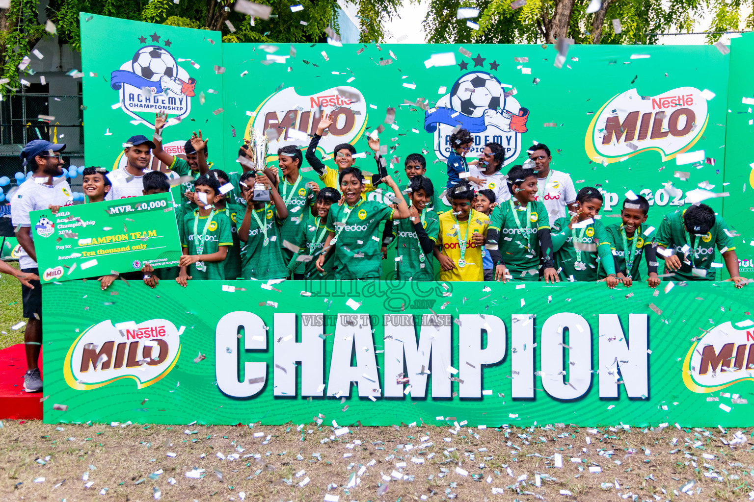 Day 4 of MILO Academy Championship 2024 - U12 was held at Henveiru Grounds in Male', Maldives on Sunday, 7th July 2024. Photos: Nausham Waheed / images.mv