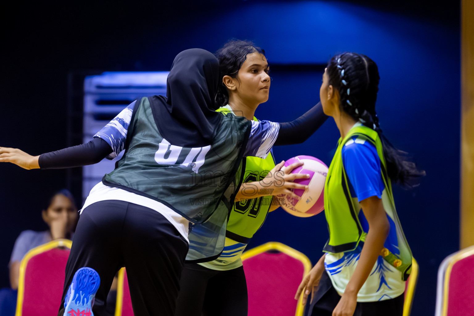 SC Skylark vs United Unity SC in Day 4 of 24th Milo Netball Association Championship held in Social Center at Male', Maldives on Thursday, 4th September 2025. Photos: Nausham Waheed / images.mv