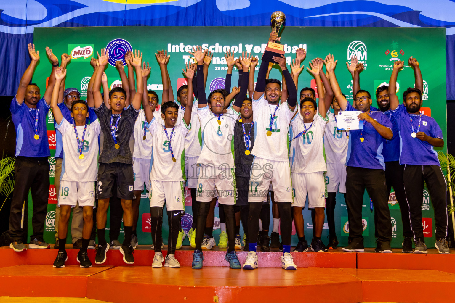 Finals of Interschool Volleyball Tournament 2024 was held in Social Center at Male', Maldives on Friday, 6th December 2024. Photos: Nausham Waheed / images.mv