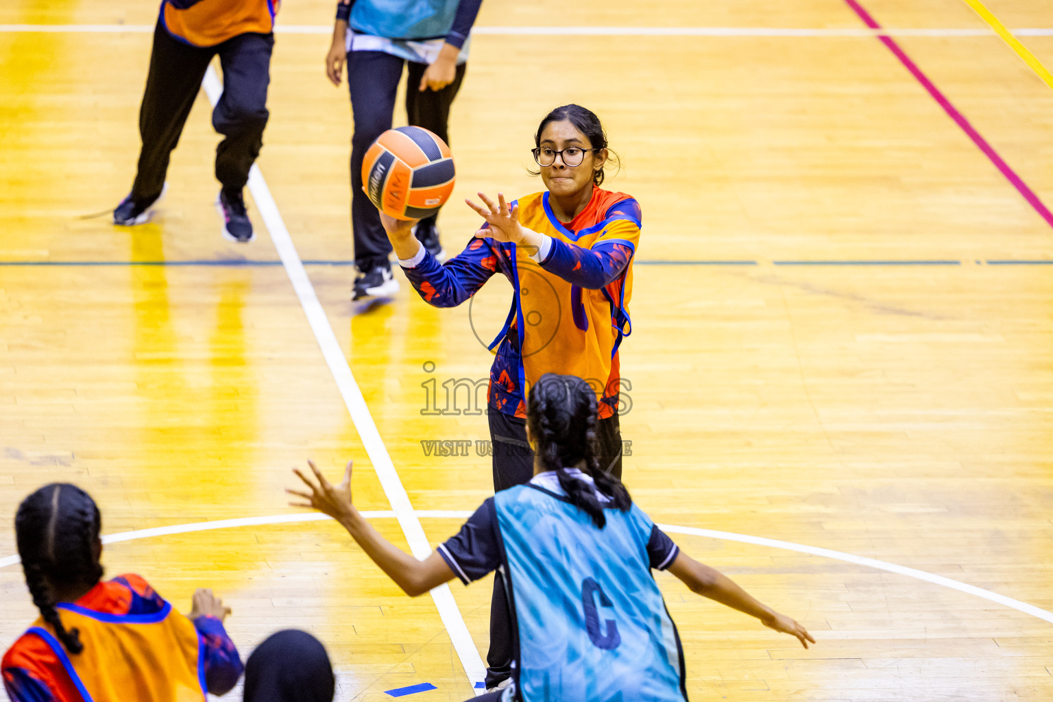 Day 9 of 25th Inter-School Netball Tournament was held in Social Center at Male', Maldives on Monday, 19th August 2024. Photos: Nausham Waheed / images.mv