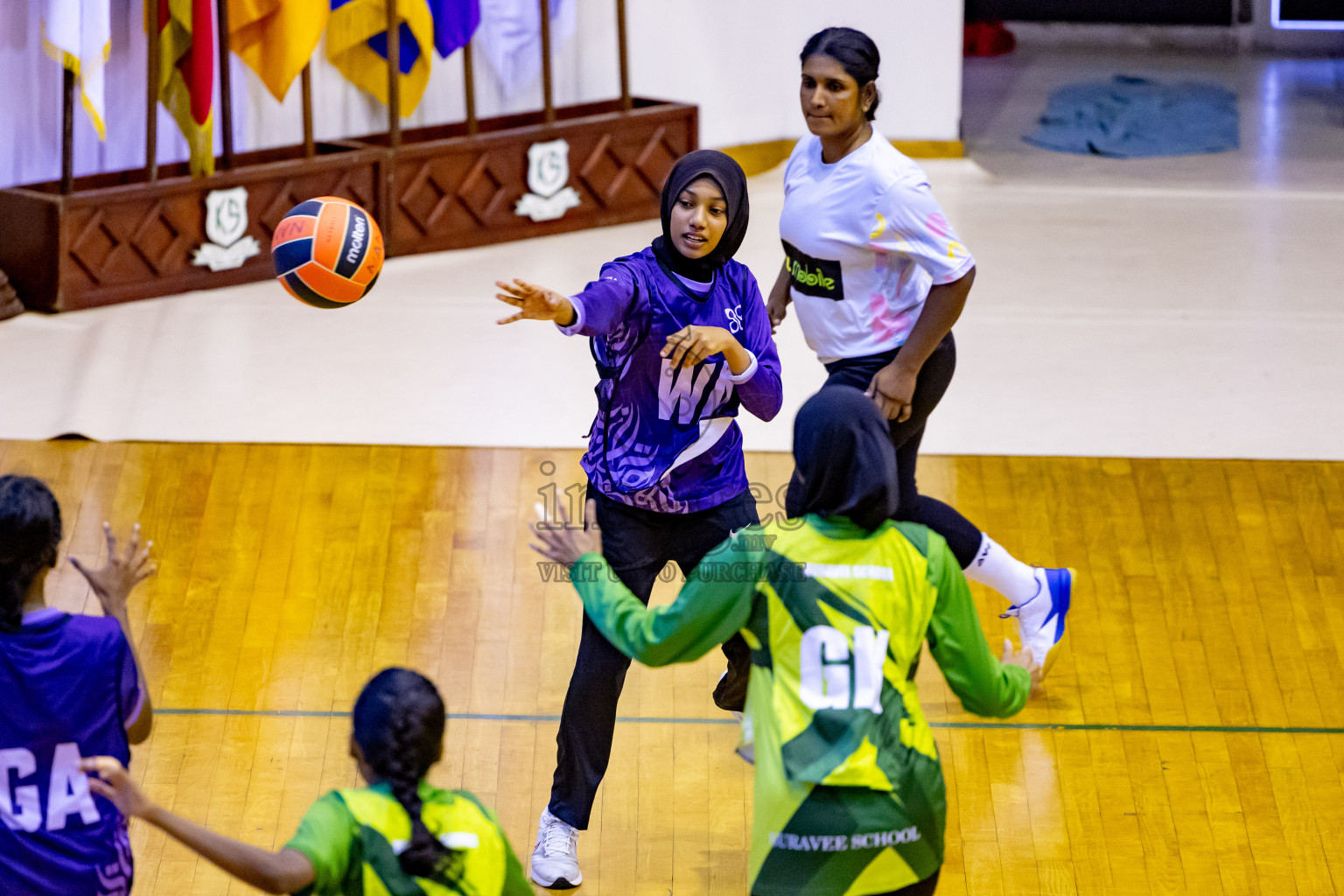 Day 7 of 25th Inter-School Netball Tournament was held in Social Center at Male', Maldives on Saturday, 17th August 2024. Photos: Nausham Waheed / images.mv