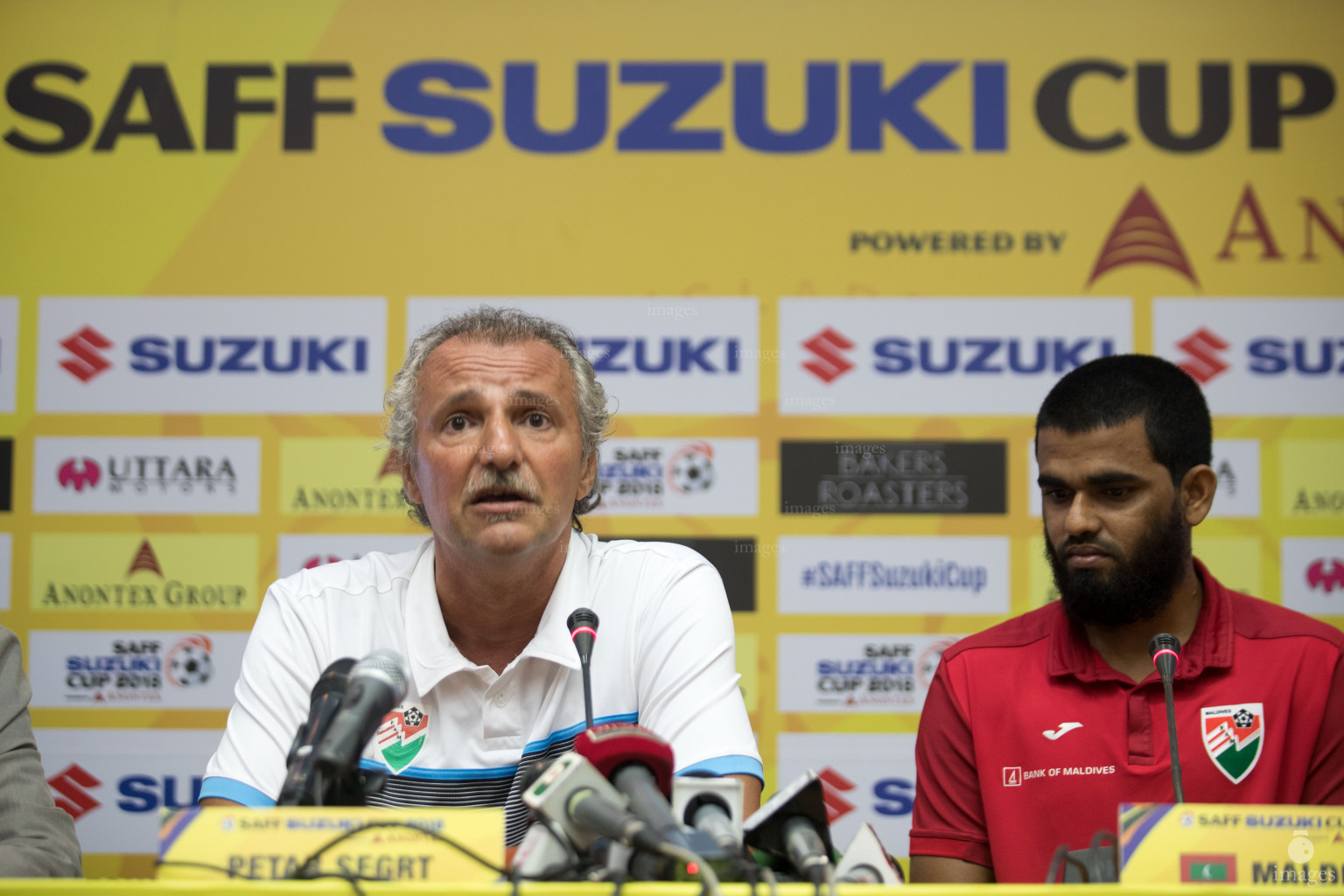 SAFF Suzuki Cup 2018 prematch press conferences in Dhaka, Bangladesh, Monday, September 03, 2018. (Images.mv Photo/ Hussain Sinan).
