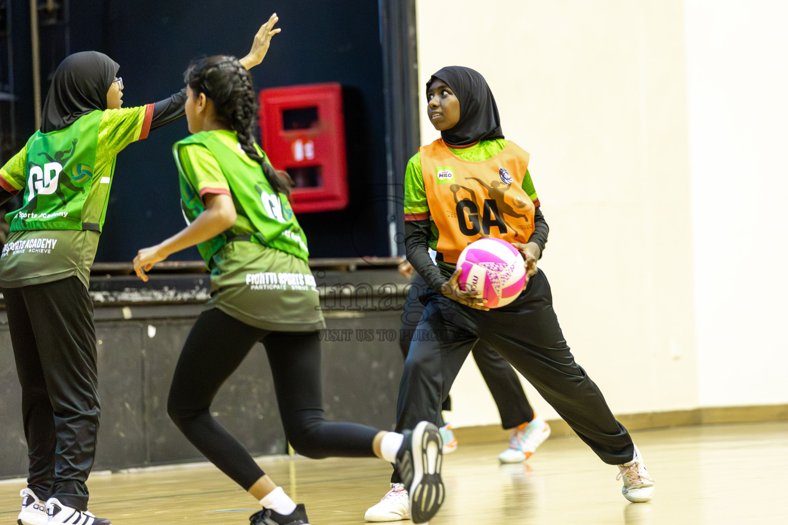FIONTI A team vs Fionti SC in Day 5 of 3rd Netball Junior Championship, held at Social Center on Thursday 23rd January 2025 . Photos: Shuu Abdul Sattar / images.mv