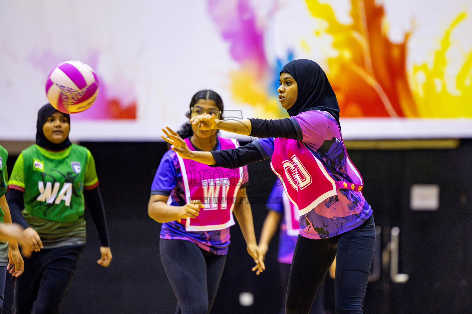 Fiontti Sports Club vs N Sports Academy A U15 Finals of 3rd Netball Junior Championship, held at Social Center on Saturday, 25th January 2025 . Photos: Nausham Waheed / images.mv