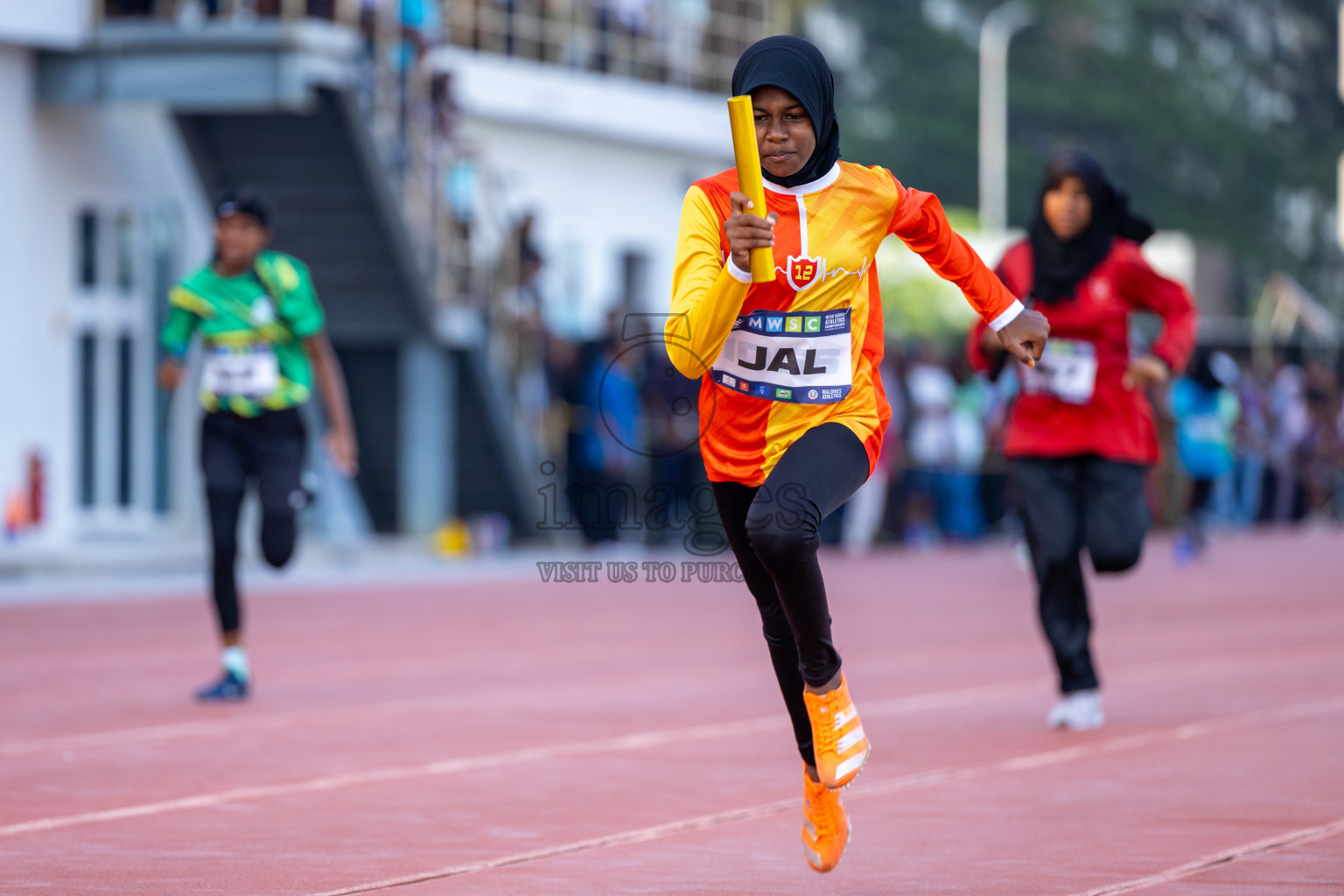 Day 5 of MWSC Interschool Athletics Championships 2024 held in Hulhumale Running Track, Hulhumale, Maldives on Wednesday, 13th November 2024. Photos by: Ismail Thoriq / Images.mv