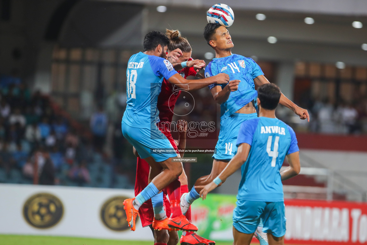 Lebanon vs India in the Semi-final of SAFF Championship 2023 held in Sree Kanteerava Stadium, Bengaluru, India, on Saturday, 1st July 2023. Photos: Hassan Simah / images.mv