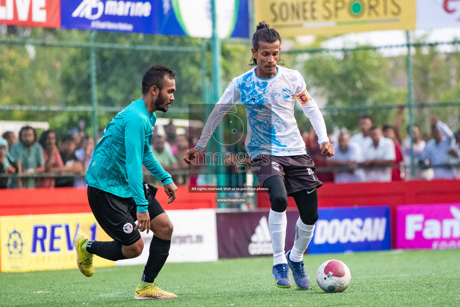 M. Naalaafushi vs M. Mulak in Day 6 of Golden Futsal Challenge 2023 on 10 February 2023 in Hulhumale, Male, Maldives