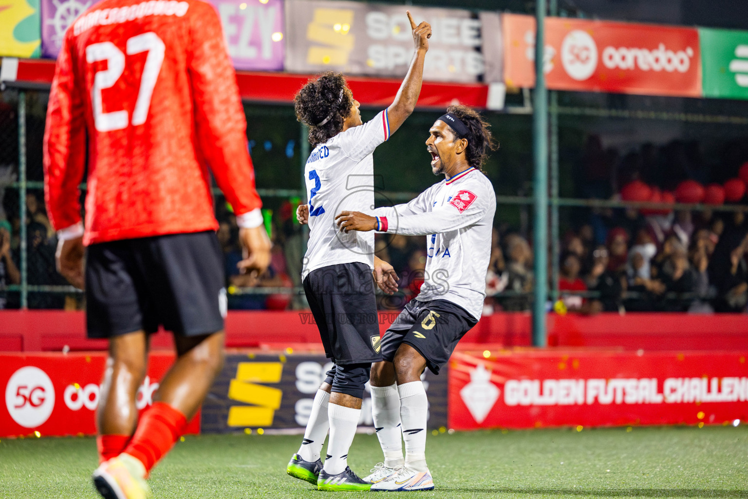 DH Maaenboodhoo vs DH Kudahuvadhoo in Dhaalu Atoll Finals in Day 25 of Golden Futsal Challenge 2025 was held on Wednesday , 28th January 2025, in Hulhumale', Maldives. Photos: Nausham Waheed / images.mv
