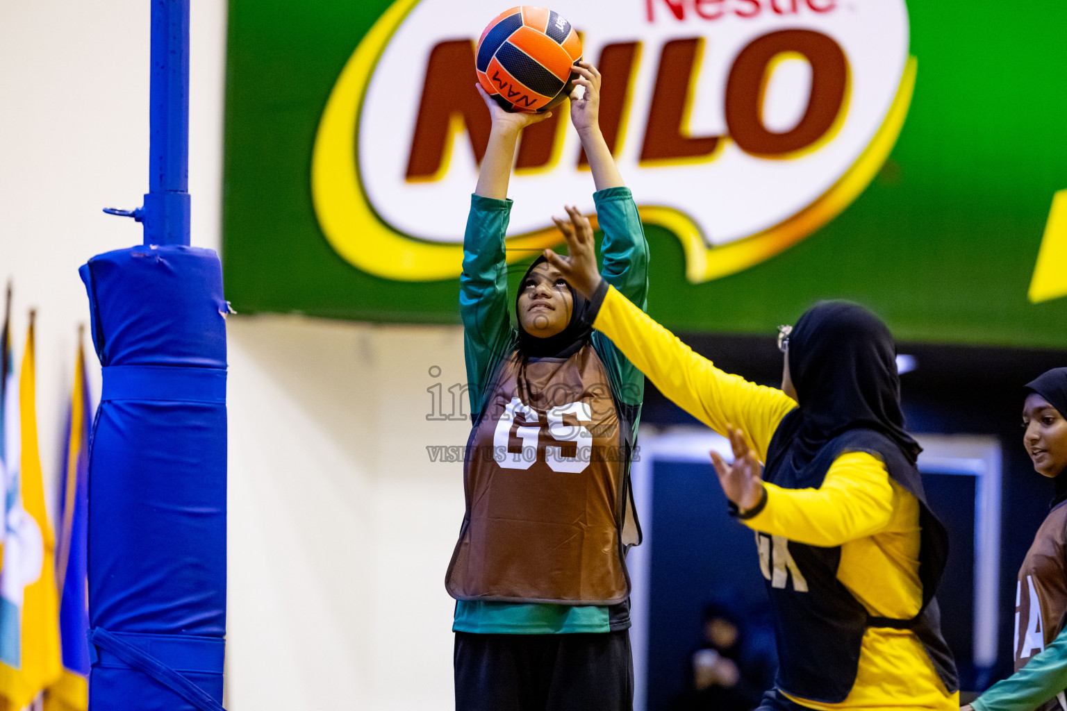 Day 1 of 25th Milo Inter-School Netball Tournament was held in Social Center at Male', Maldives on Thursday, 8th August 2024. Photos: Nausham Waheed / images.mv