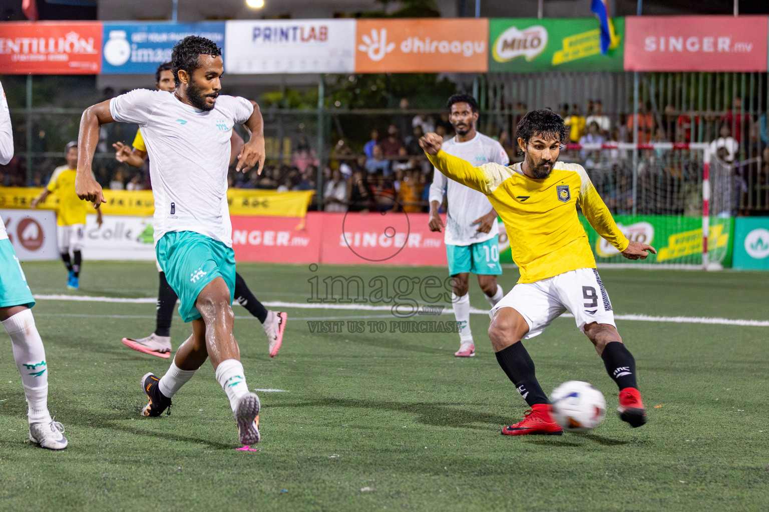 RRC vs MPL in the Semi Finals of Club Maldives Cup 2024 held in Rehendi Futsal Ground, Hulhumale', Maldives on Monday, 14th October 2024. Photos: Hassan Simah / images.mv