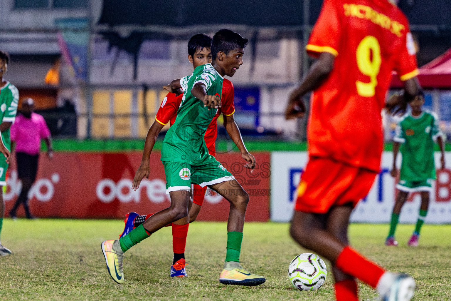 Victory Sports Club vs Hurriyya Sports Club (U14) in Day 9 of Dhivehi Youth League 2024 held at Henveiru Stadium on Saturday, 14th December 2024. Photos: Nausham Waheed / Images.mv