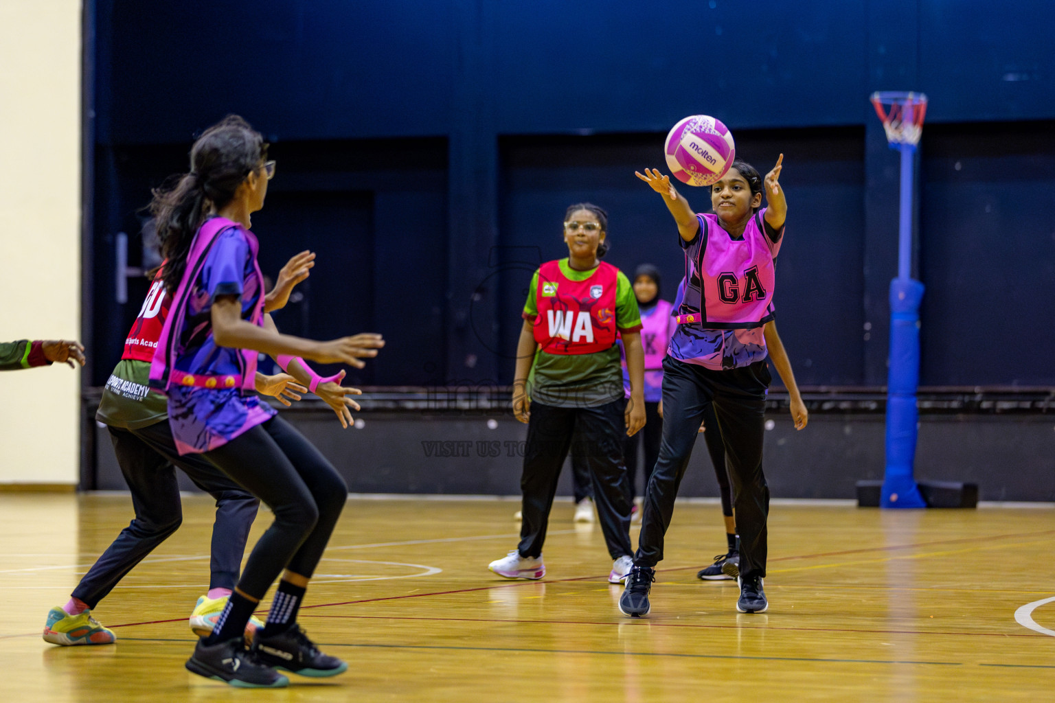 N Sports Academy A vs Fiontti Sports Club  in Day 3 of 3rd Netball Junior Championship, held at Social Center on Tuesday, 21st January 2025 . 
Photos: Hassan Simah / images.mv