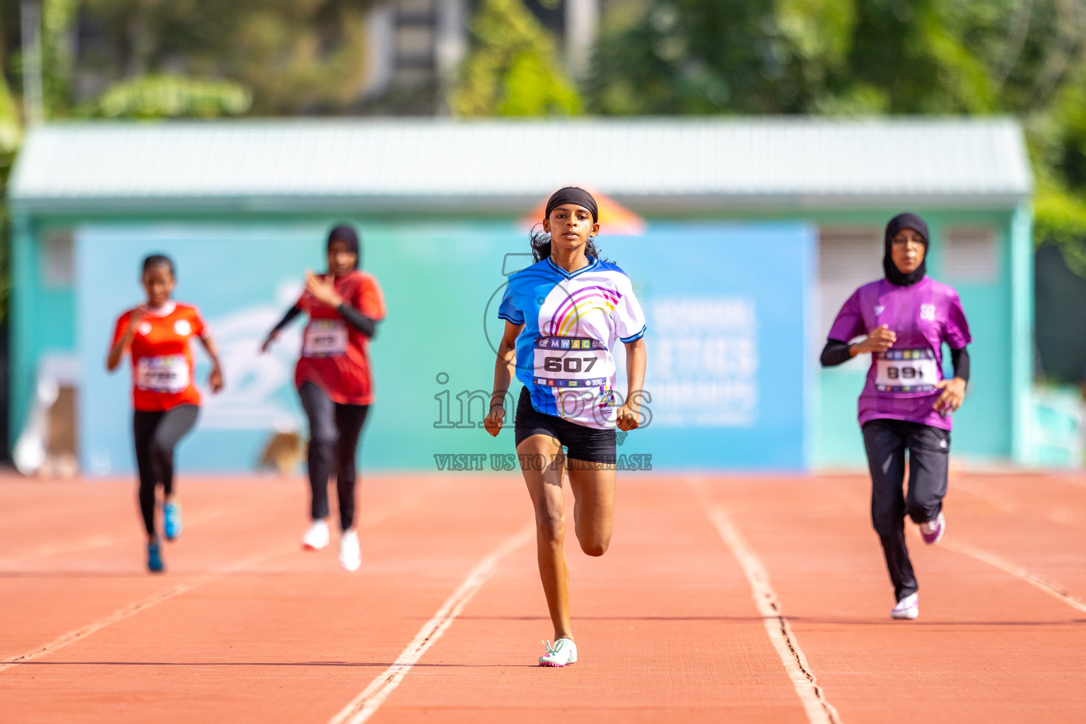 Day 4 of MWSC Interschool Athletics Championships 2024 held in Hulhumale Running Track, Hulhumale, Maldives on Tuesday, 12th November 2024. Photos by: Raaif Yoosuf / Images.mv