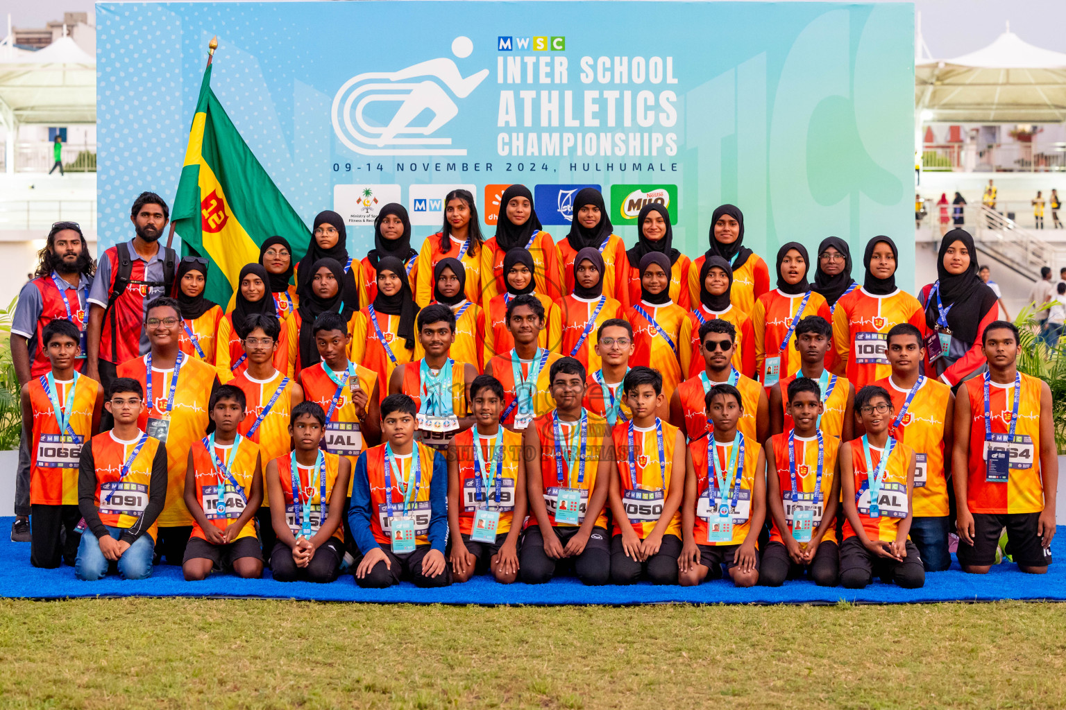 Day 6 of MWSC Interschool Athletics Championships 2024 held in Hulhumale Running Track, Hulhumale, Maldives on Thursday, 14th November 2024. Photos by: Nausham Waheed / Images.mv