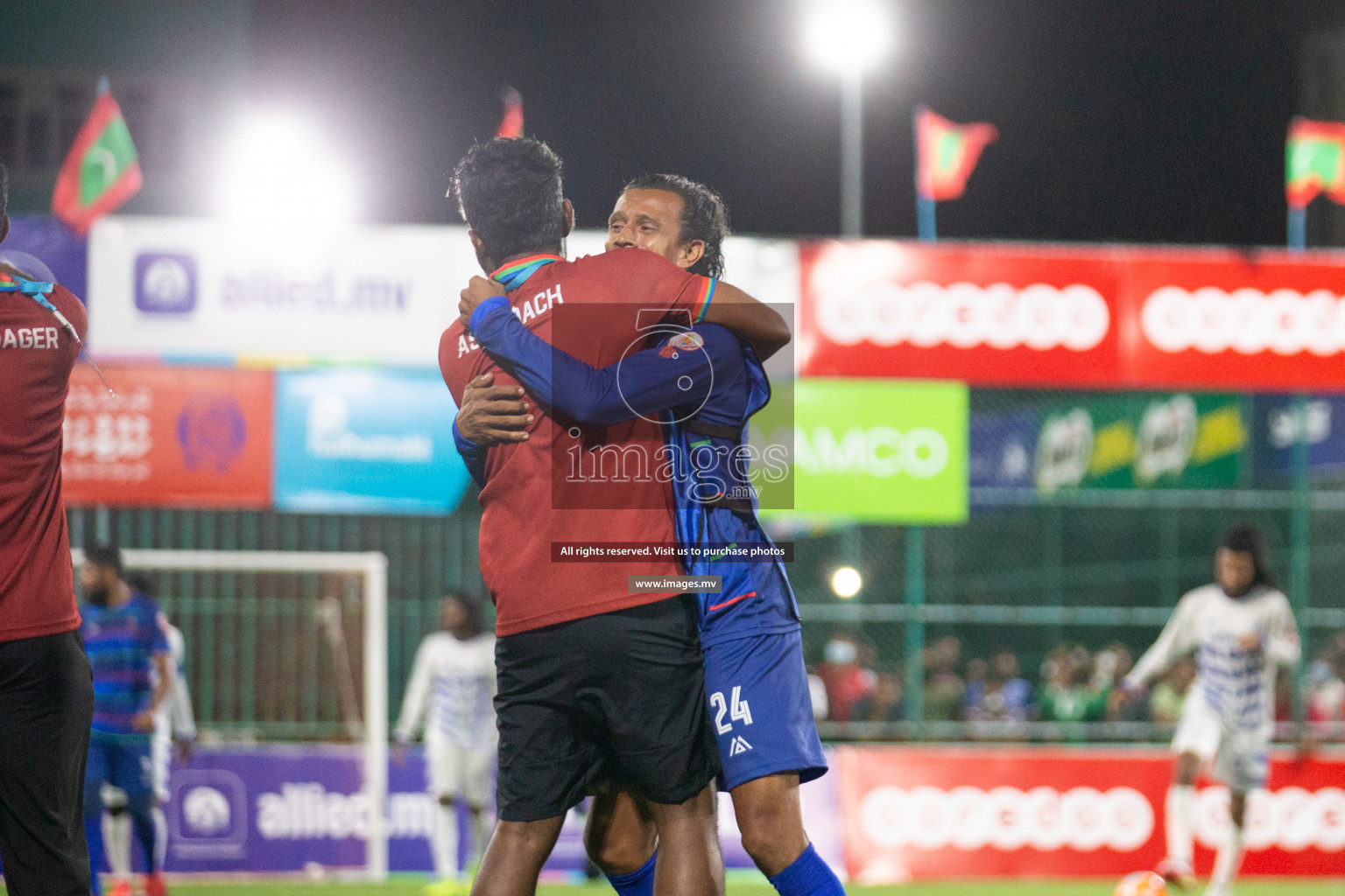 STO RC Vs Team Fenaka in the Quarter Finals of Club Maldives 2021 held in Hulhumale, Maldives on 13 December 2021. Photos: Nasam Thaufeeq