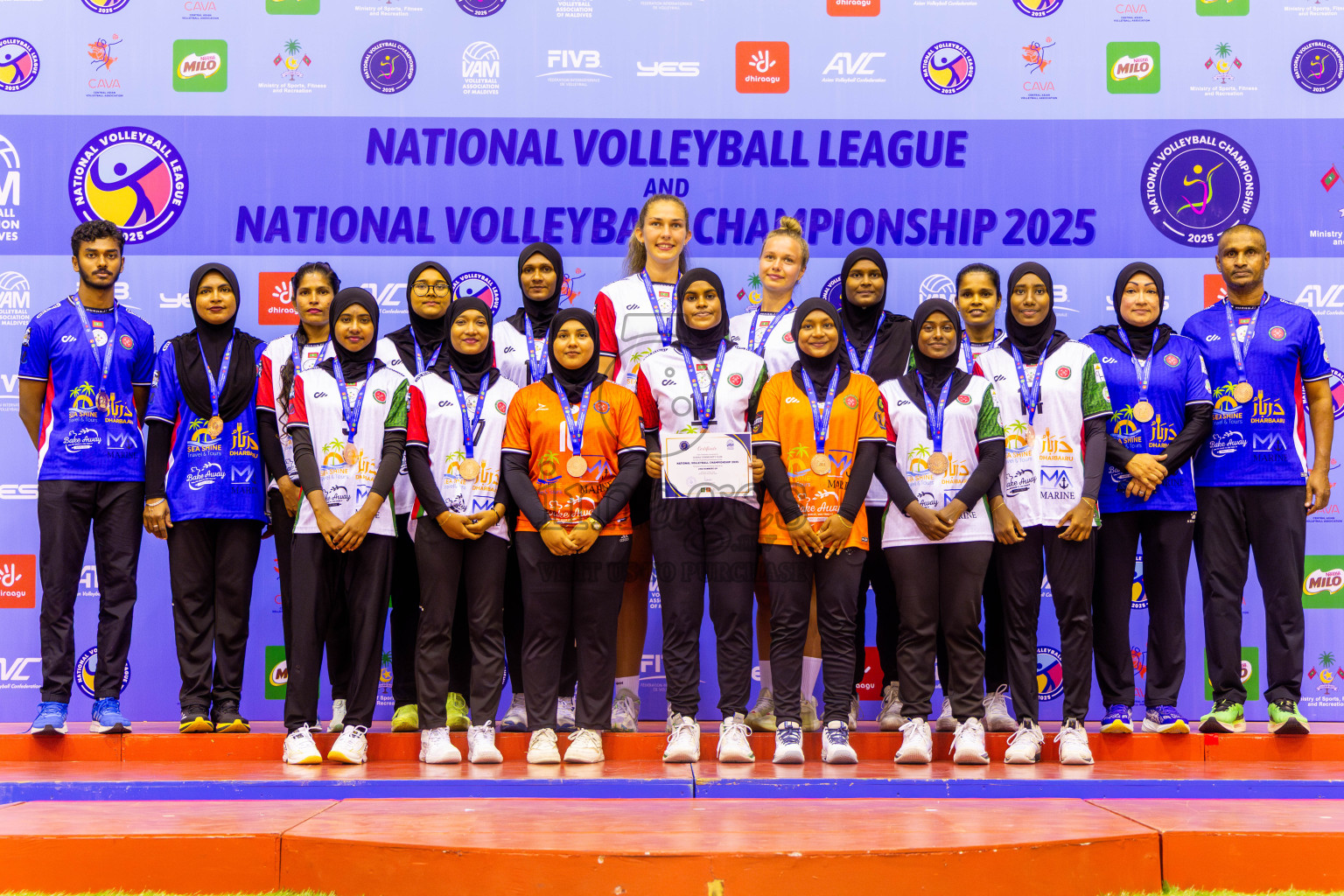 Police Club vs Club Wamco in the Final of Women's Division of National Volleyball Championship 2025 held in Male', Maldives on Sunday, 4th May 2025 at Social Center Indoor Hall Photos By: Nausham Waheed / images.mv