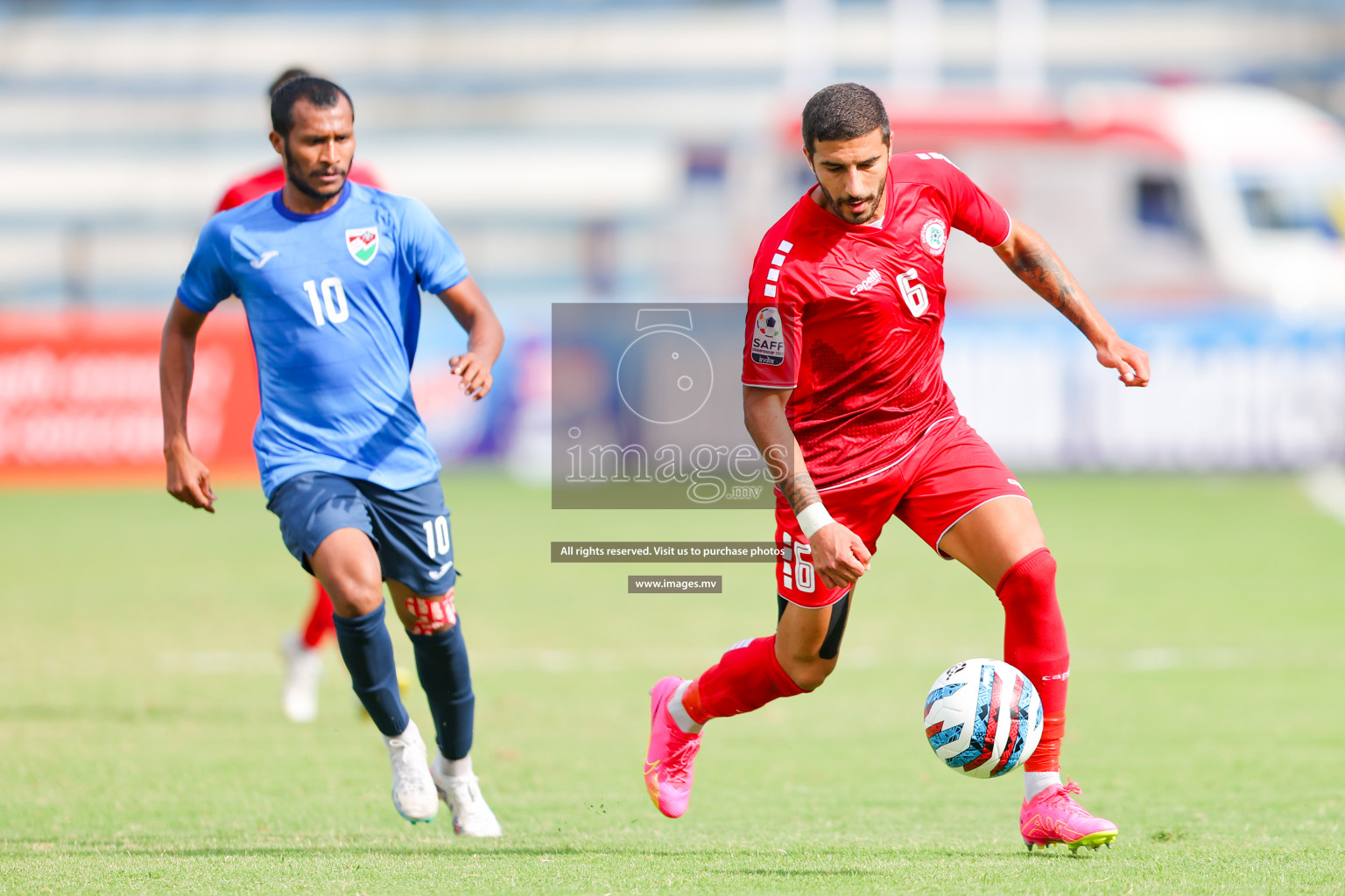 Lebanon vs Maldives in SAFF Championship 2023 held in Sree Kanteerava Stadium, Bengaluru, India, on Tuesday, 28th June 2023. Photos: Nausham Waheed, Hassan Simah / images.mv