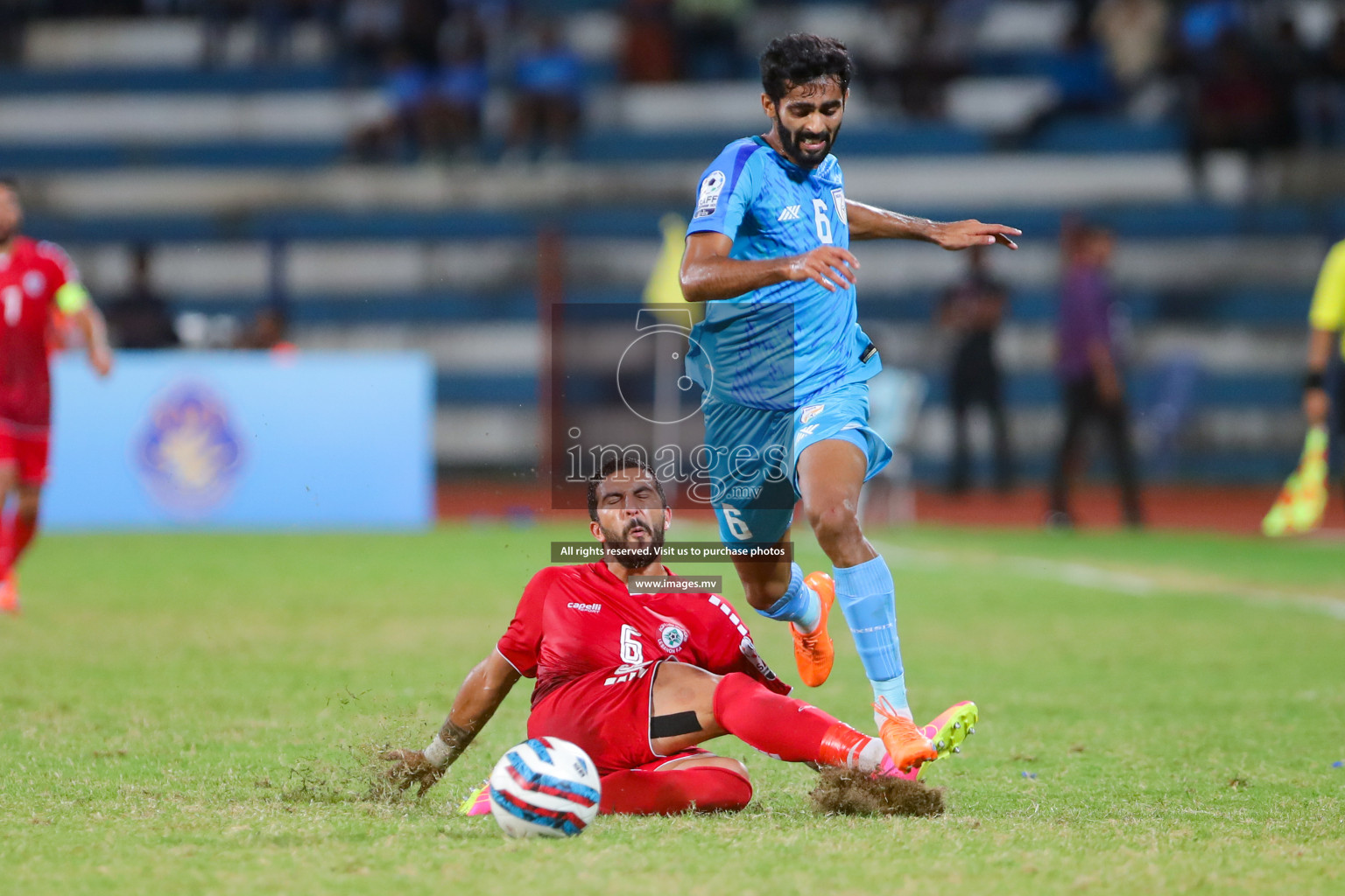 Lebanon vs India in the Semi-final of SAFF Championship 2023 held in Sree Kanteerava Stadium, Bengaluru, India, on Saturday, 1st July 2023. Photos: Nausham Waheed, Hassan Simah / images.mv