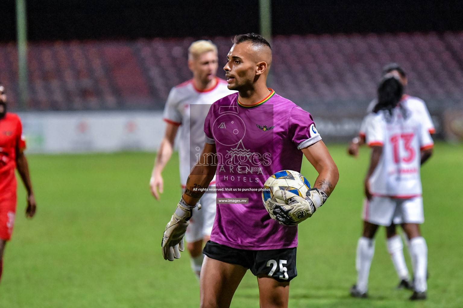 Da Grande vs Buru Sports Club in Dhivehi Premier League Qualification 22 on 27th Aug 2022, held in National Football Stadium, Male', Maldives Photos: Nausham Waheed / Images.mv