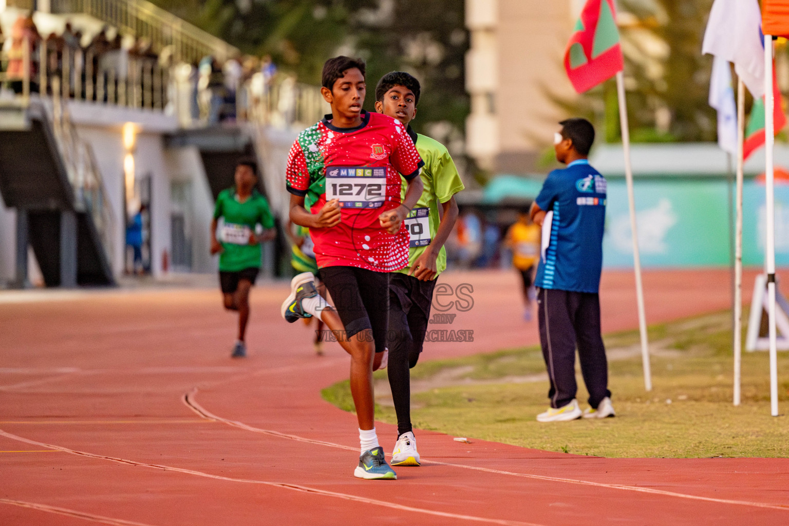 Day 1 of MWSC Interschool Athletics Championships 2024 held in Hulhumale Running Track, Hulhumale, Maldives on Saturday, 9th November 2024. 
Photos by: Hassan Simah / Images.mv