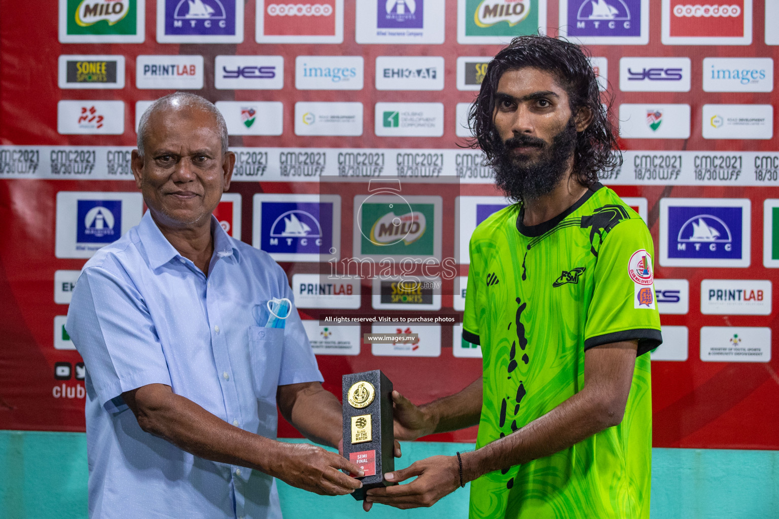 Team FSM Vs Prisons Club in the Semi Finals of Club Maldives 2021 held in Hulhumale, Maldives on 15 December 2021. Photos: Ismail Thoriq / images.mv