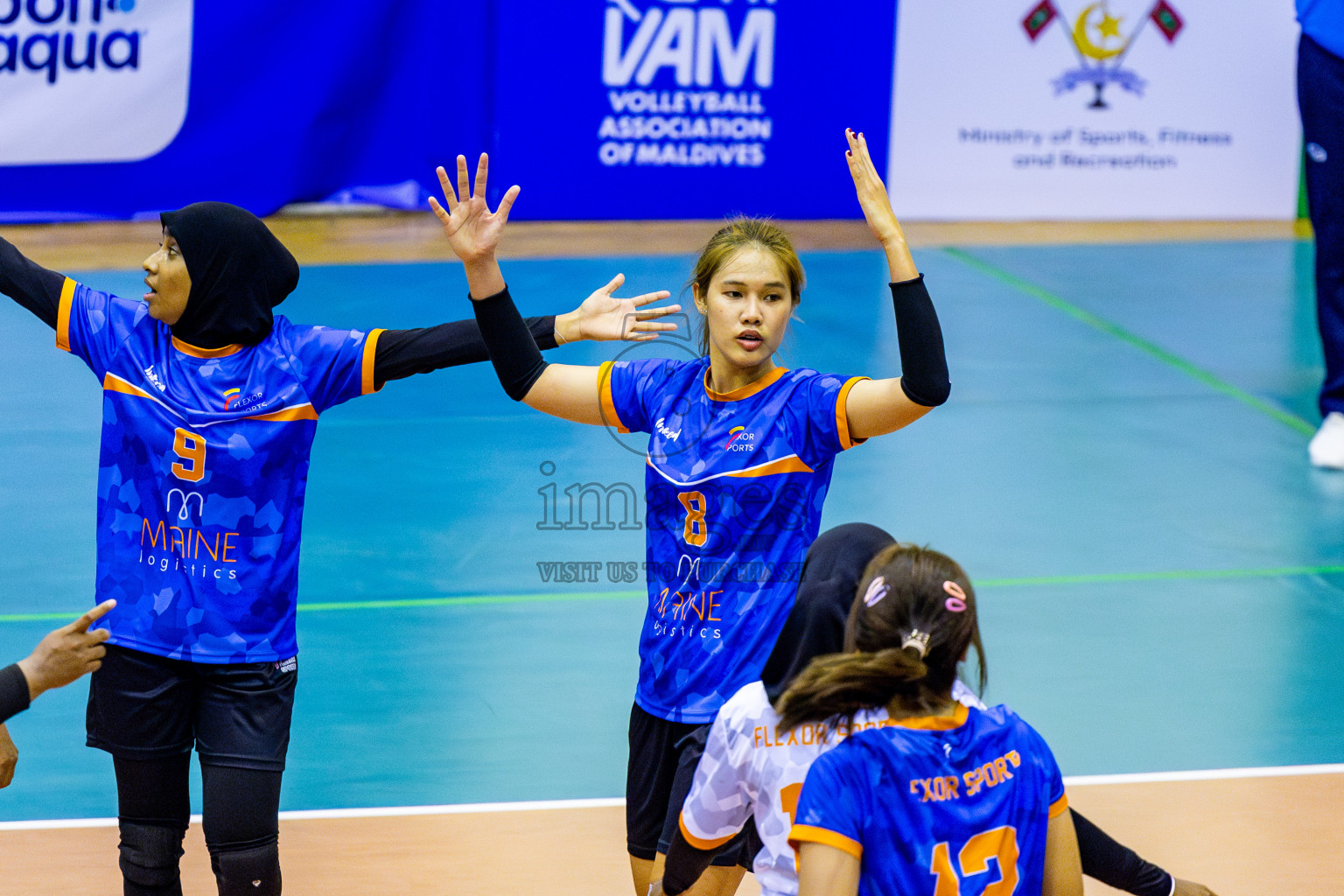 Huraa Community Club vs Flexor Sports Club in Semi Finals of Women's Division of VAM Cup 2025 held in Male', Maldives on Tuesday, 15th April 2025 at Social Center Indoor Hall Photos By: Nausham Waheed / images.mv