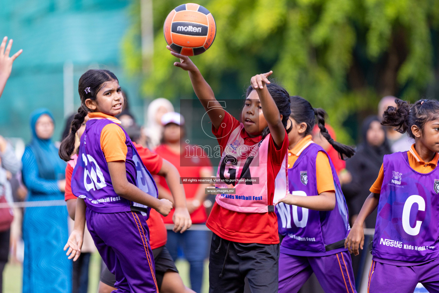 Day 2 of Nestle' Kids Netball Fiesta 2023 held in Henveyru Stadium, Male', Maldives on Thursday, 1st December 2023. Photos by Nausham Waheed / Images.mv