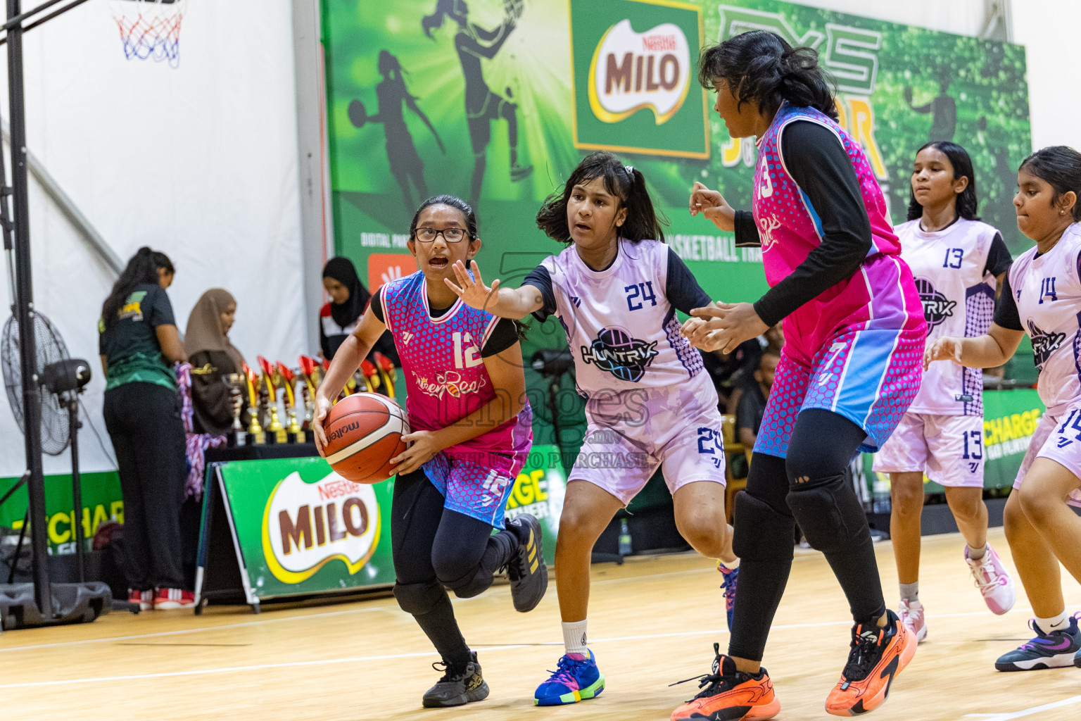 Day 3 of Milo 5 x 5 Junior Challenge 2025 - Basketball tournament held in Basketball Training Center, Male', Maldives on Saturday, 11th October 2025. 
Photos by:  Hassan Simah / Images.mv