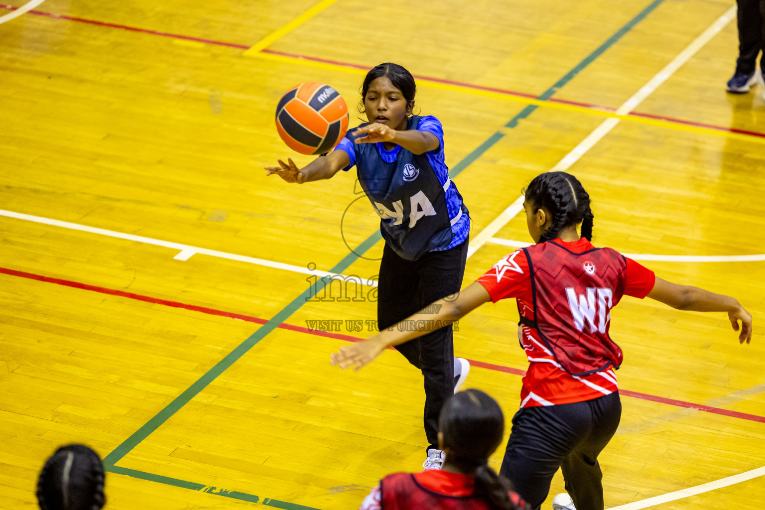 Day 9 of 25th Inter-School Netball Tournament was held in Social Center at Male', Maldives on Monday, 19th August 2024. Photos: Nausham Waheed / images.mv