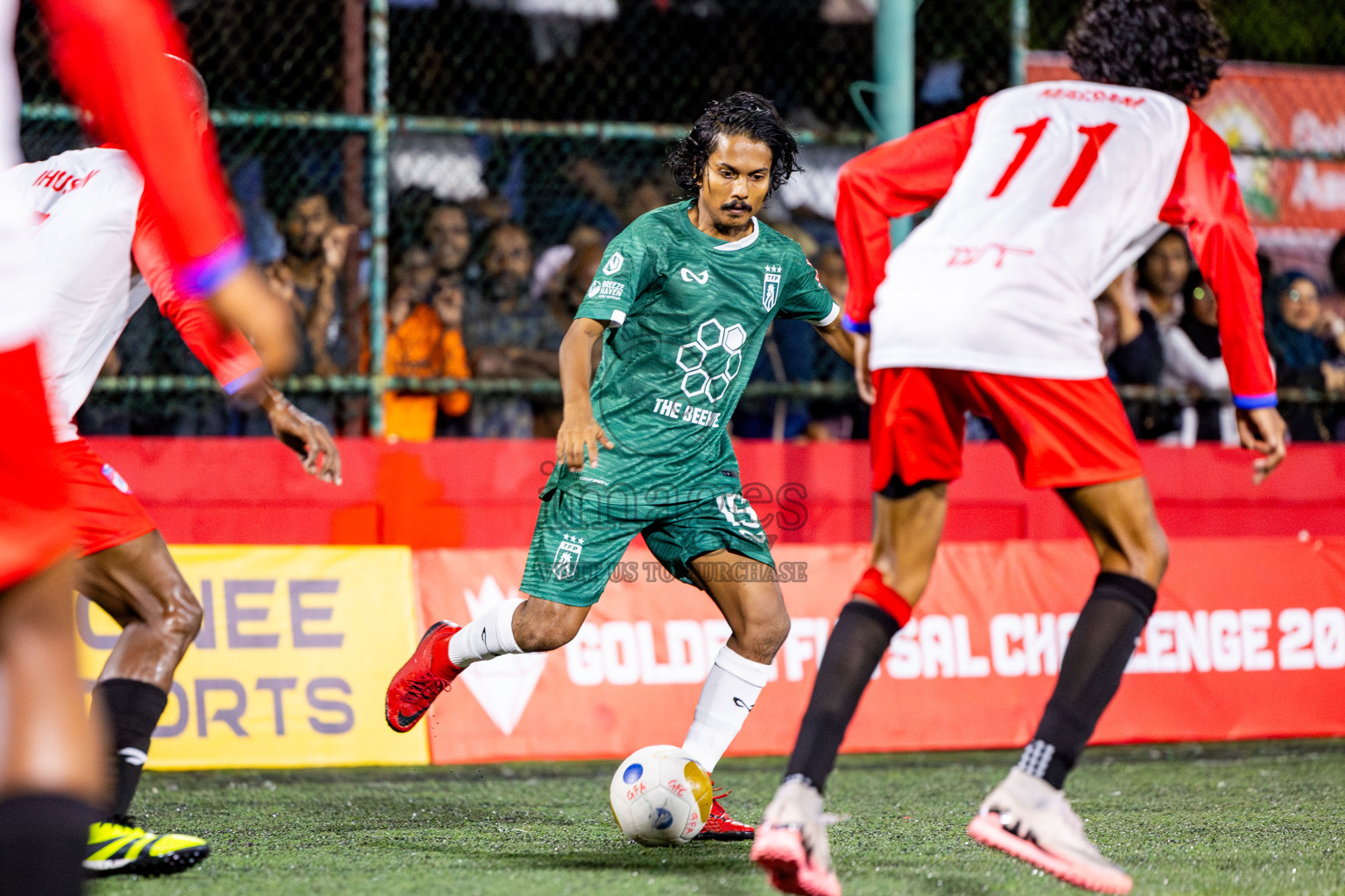 Th Thimarafushi vs Th Dhiyamigili in Day 10 of Golden Futsal Challenge 2025 was held on Tuesday, 14th January 2025, in Hulhumale', Maldives Photos: Nausham Waheed / images.mv