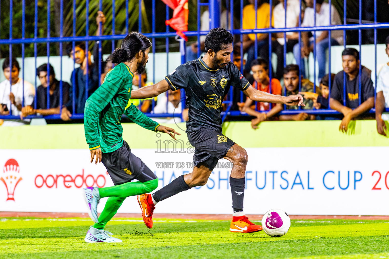 Muring FC vs Afro SC in Semi Final of Eydhafushi Futsal Cup 2024 was held on Monday , 15th April 2024, in B Eydhafushi, Maldives Photos: Nausham Waheed / images.mv