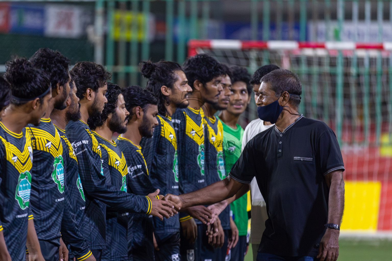 F Dharanboodhoo vs F Magoodhoo in Day 8 of Golden Futsal Challenge 2024 was held on Monday, 22nd January 2024, in Hulhumale', Maldives Photos: Mohamed Mahfooz Moosa / images.mv