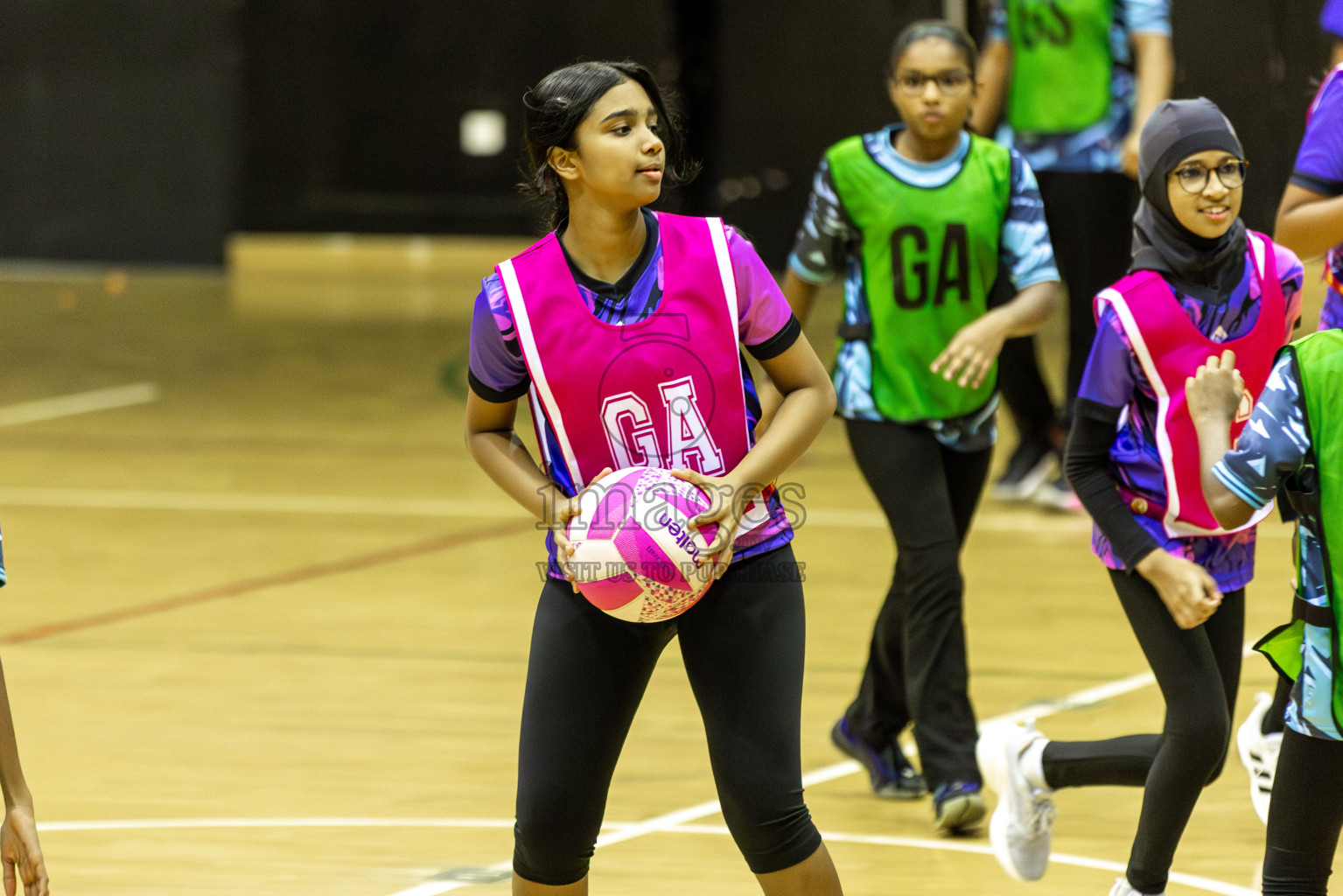 High Fluers vsN Sports Academy in Day 5 of 3rd Netball Junior Championship, held at Social Center on Thursday 23rd January 2025 . Photos: Shuu Abdul Sattar / images.mv