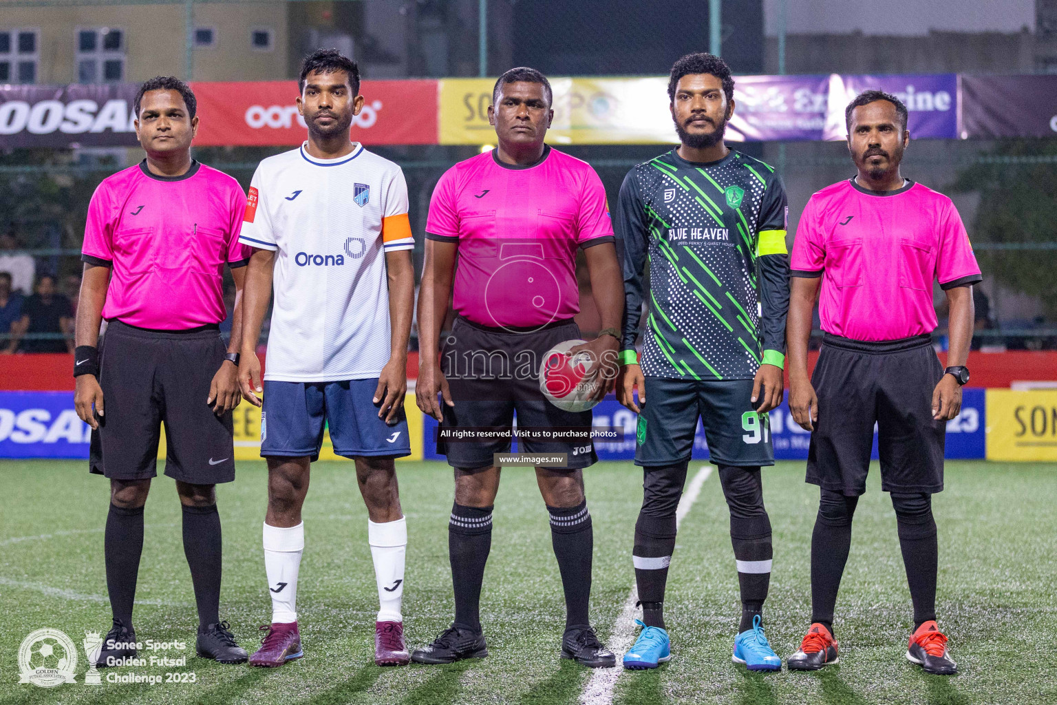 Sh. Feevah vs Sh. Lhaimagu in Day 4 of Golden Futsal Challenge 2023 on 08 February 2023 in Hulhumale, Male, Maldives