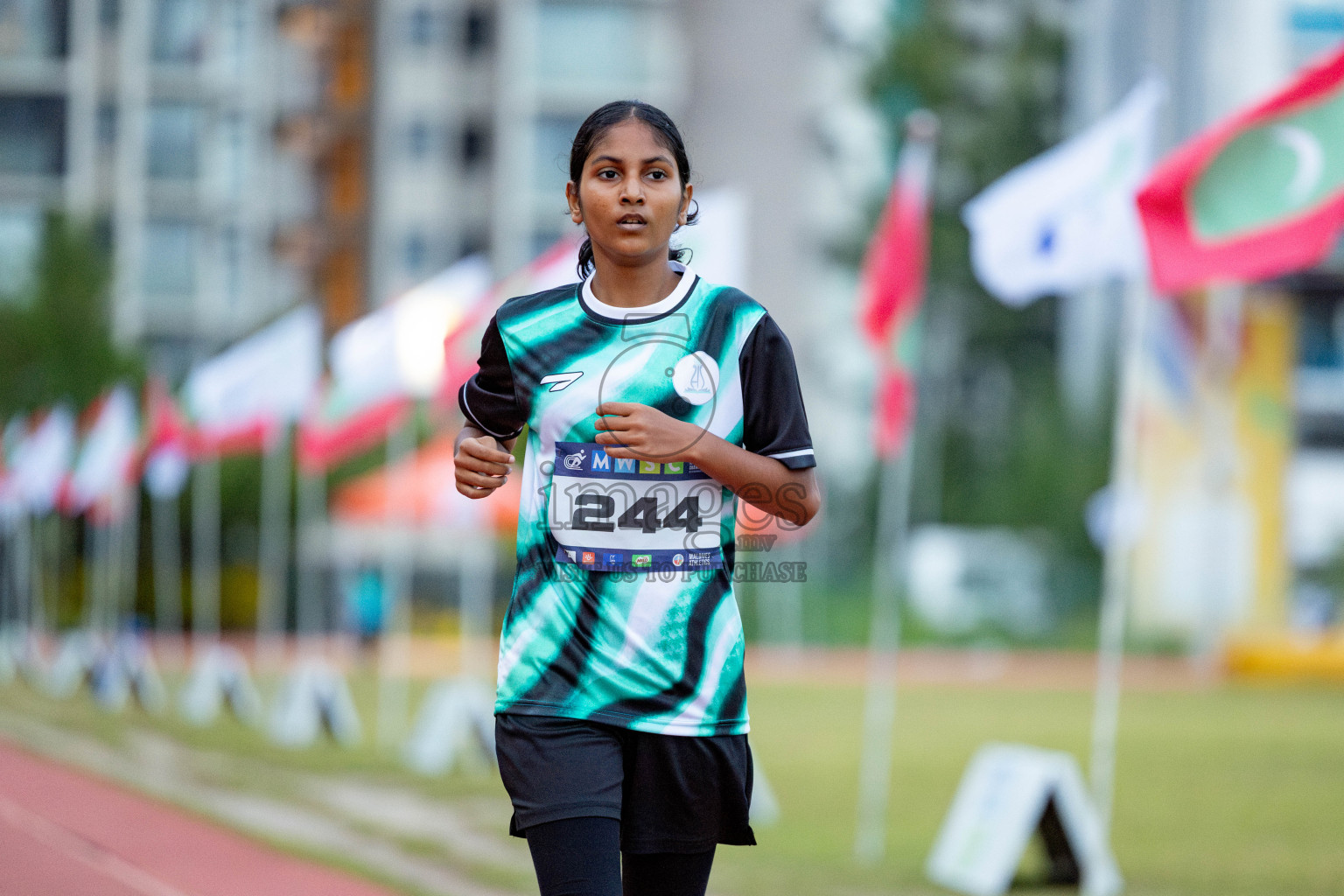 Day 2 of MWSC Interschool Athletics Championships 2024 held in Hulhumale Running Track, Hulhumale, Maldives on Sunday, 10th November 2024. 
Photos by: Hassan Simah / Images.mv