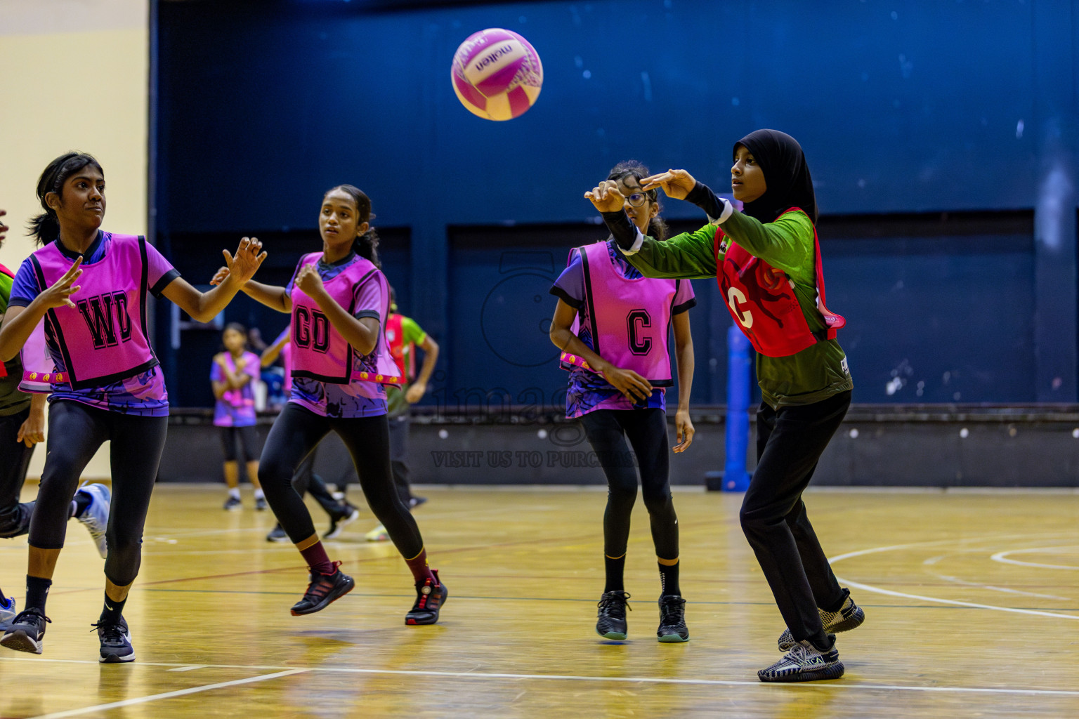 N Sports Academy A vs Fiontti Sports Club  in Day 3 of 3rd Netball Junior Championship, held at Social Center on Tuesday, 21st January 2025 . 
Photos: Hassan Simah / images.mv