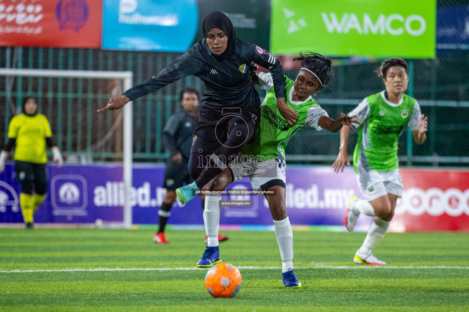 Club WAMCO vs DSC in the Semi Finals of 18/30 Women's Futsal Fiesta 2021 held in Hulhumale, Maldives on 14th December 2021. Photos: Ismail Thoriq / images.mv